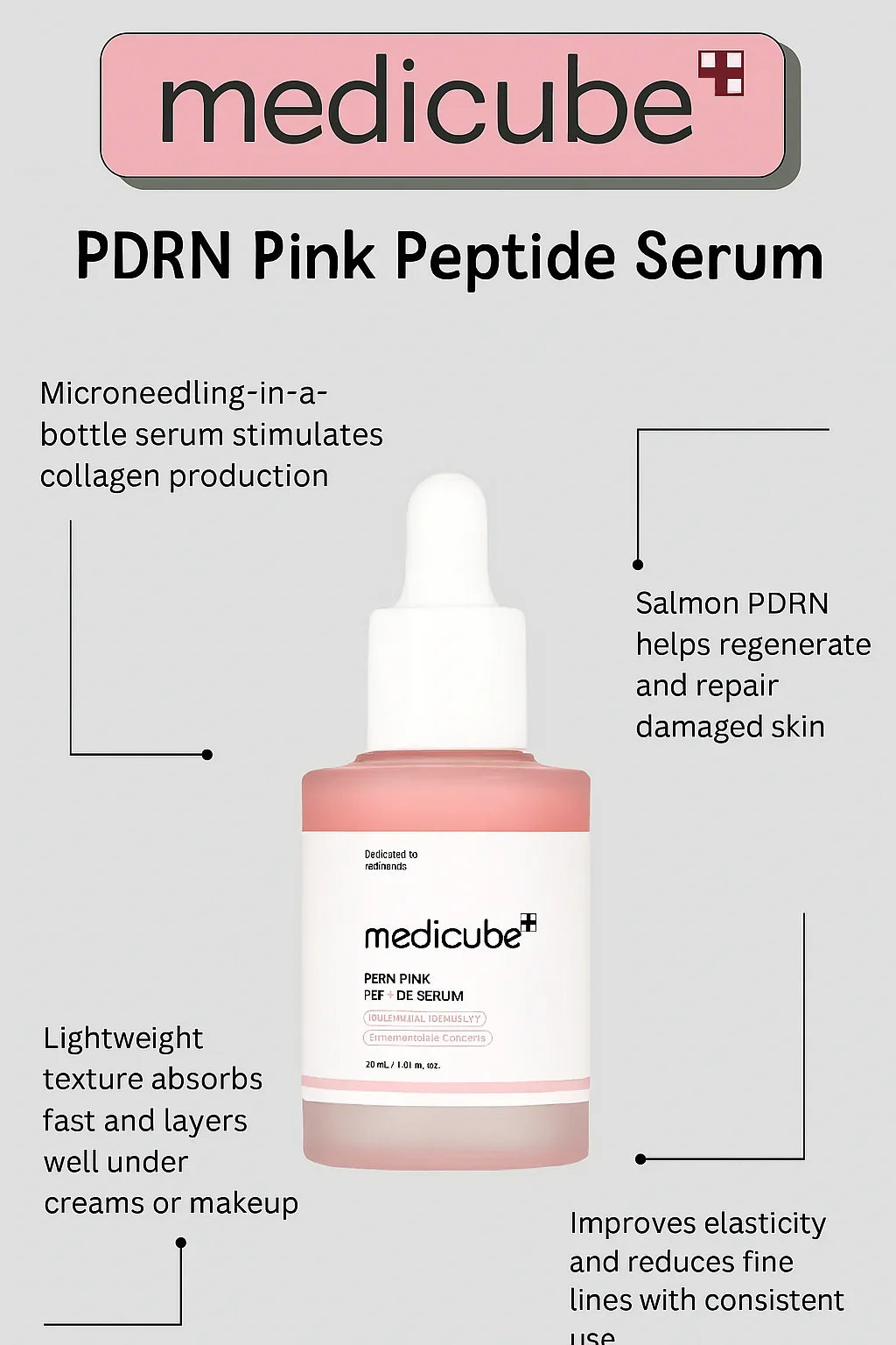 medicube pdrn pink peptid serum - pdrn gesichtsserum und peptid ampulle