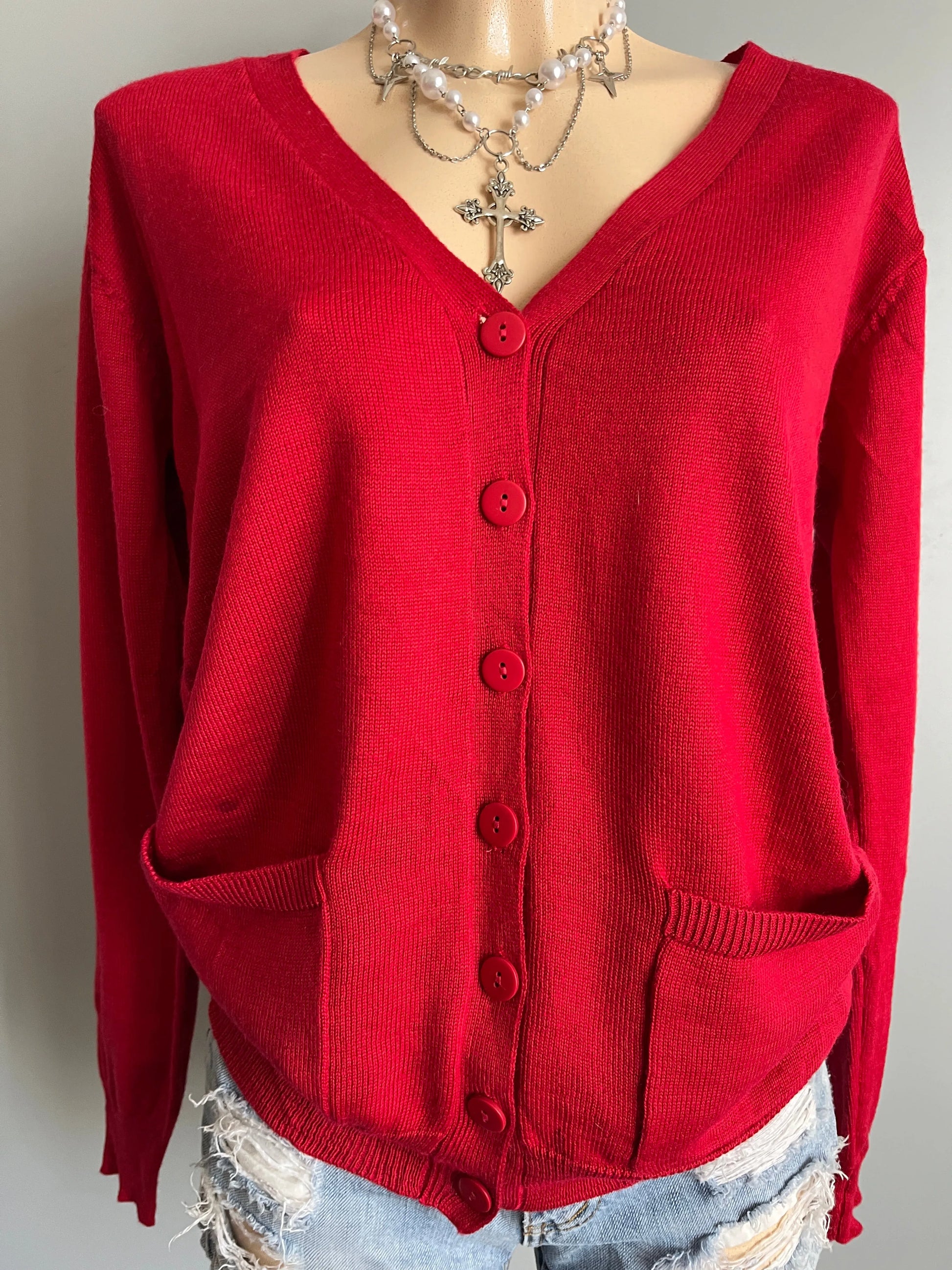 Knit Long sleeve cardigan top y2k - Shoplifts