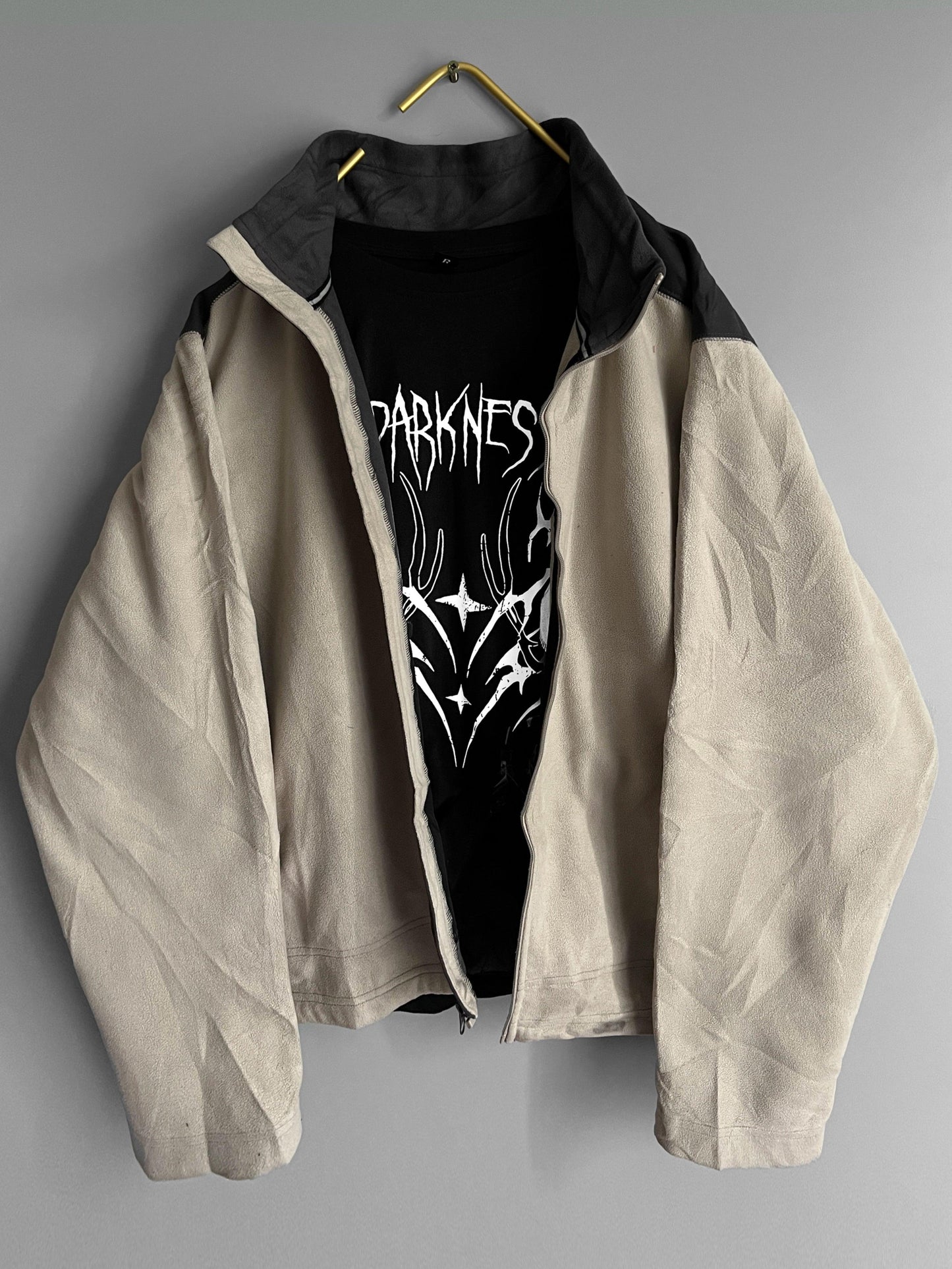 y2k fleece jacket gothic / emo / punk / metal grunge vintage - shoplifts