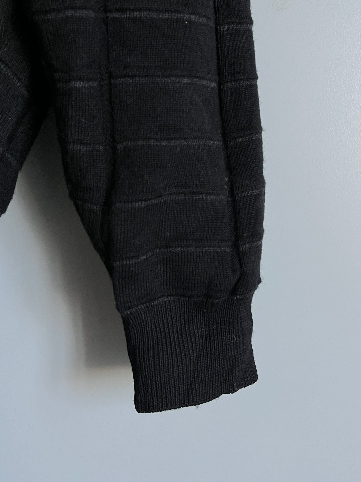 mens black knit cardigan vinatge sweater - shoplifts