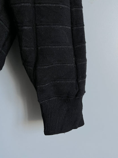 Mens Black knit Cardigan Vinatge Sweater - Shoplifts