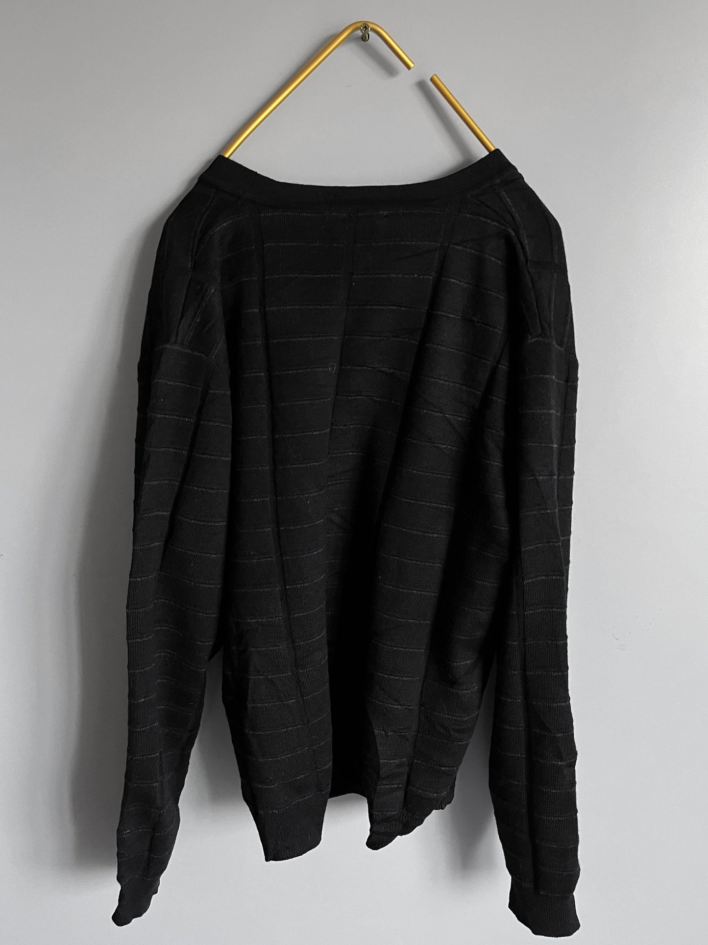 mens black knit cardigan vinatge sweater - shoplifts