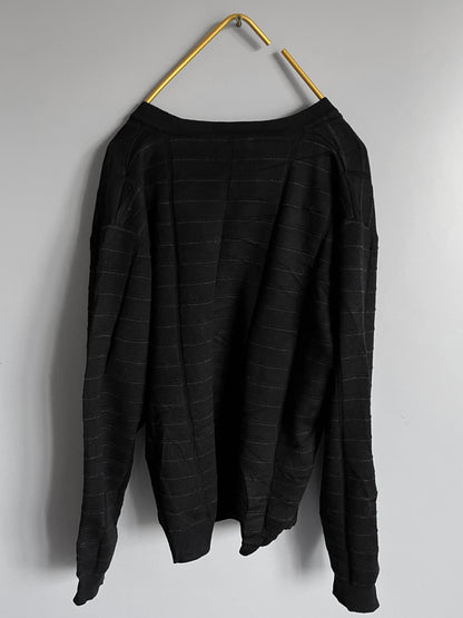 Mens Black knit Cardigan Vinatge Sweater - Shoplifts