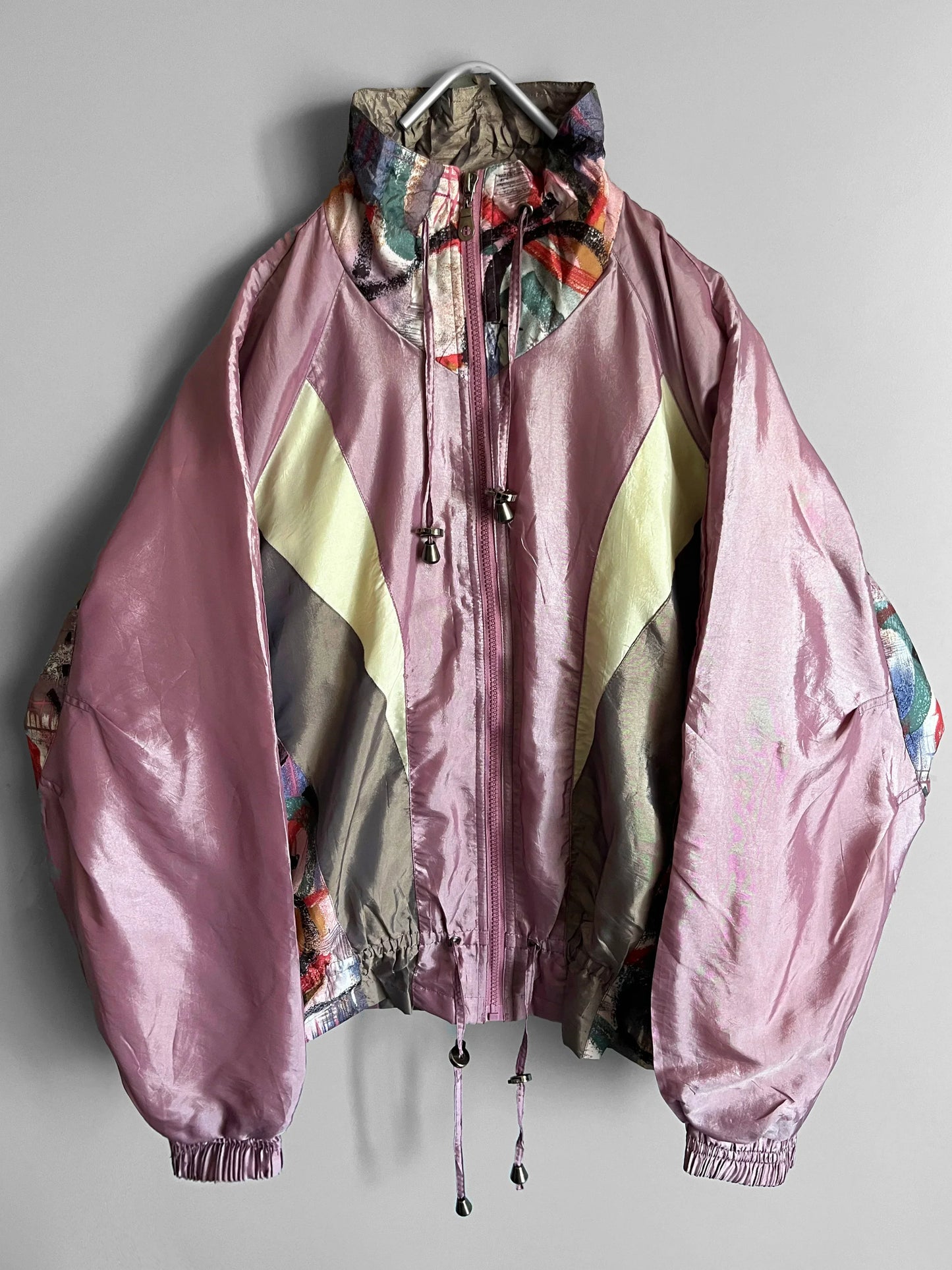 giacca multicolore y2k da donna in stile vintage windbreaker
