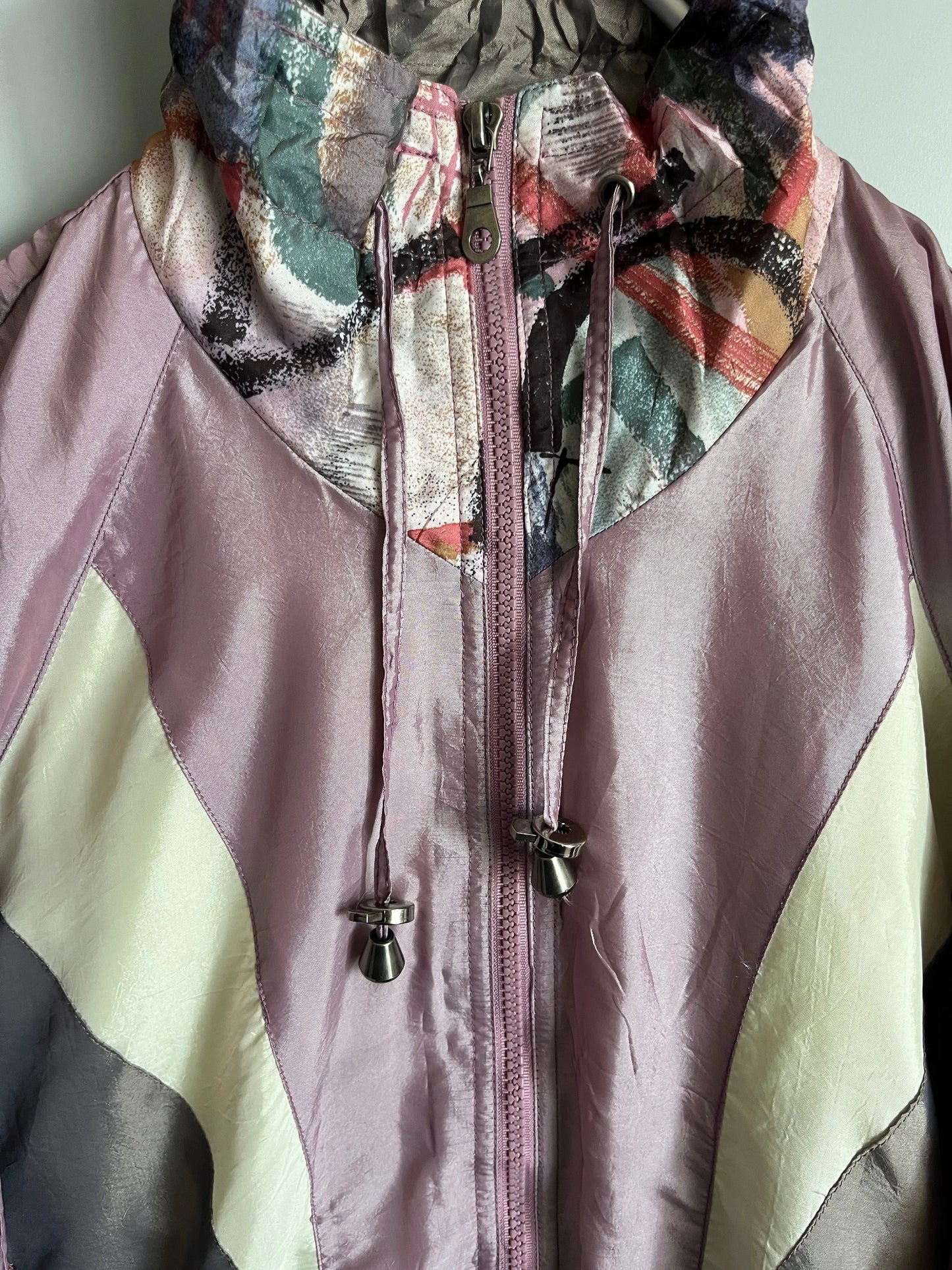 giacca multicolore y2k da donna in stile vintage windbreaker