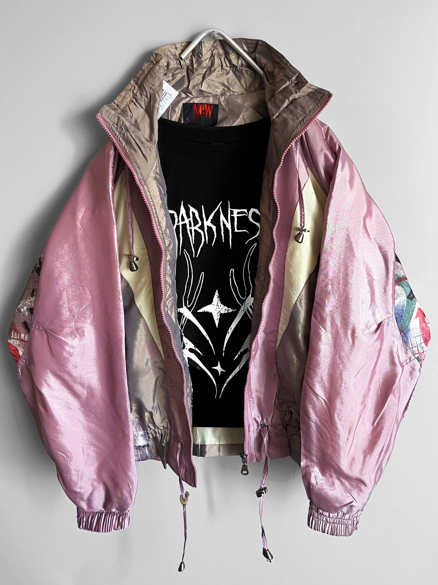 giacca multicolore y2k da donna in stile vintage windbreaker