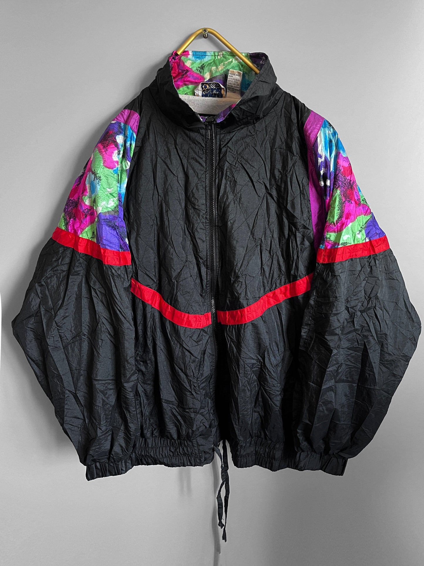 y2k crazzy pattern windbreaker jacket gothic / emo / punk / metal grunge vintage - shoplifts