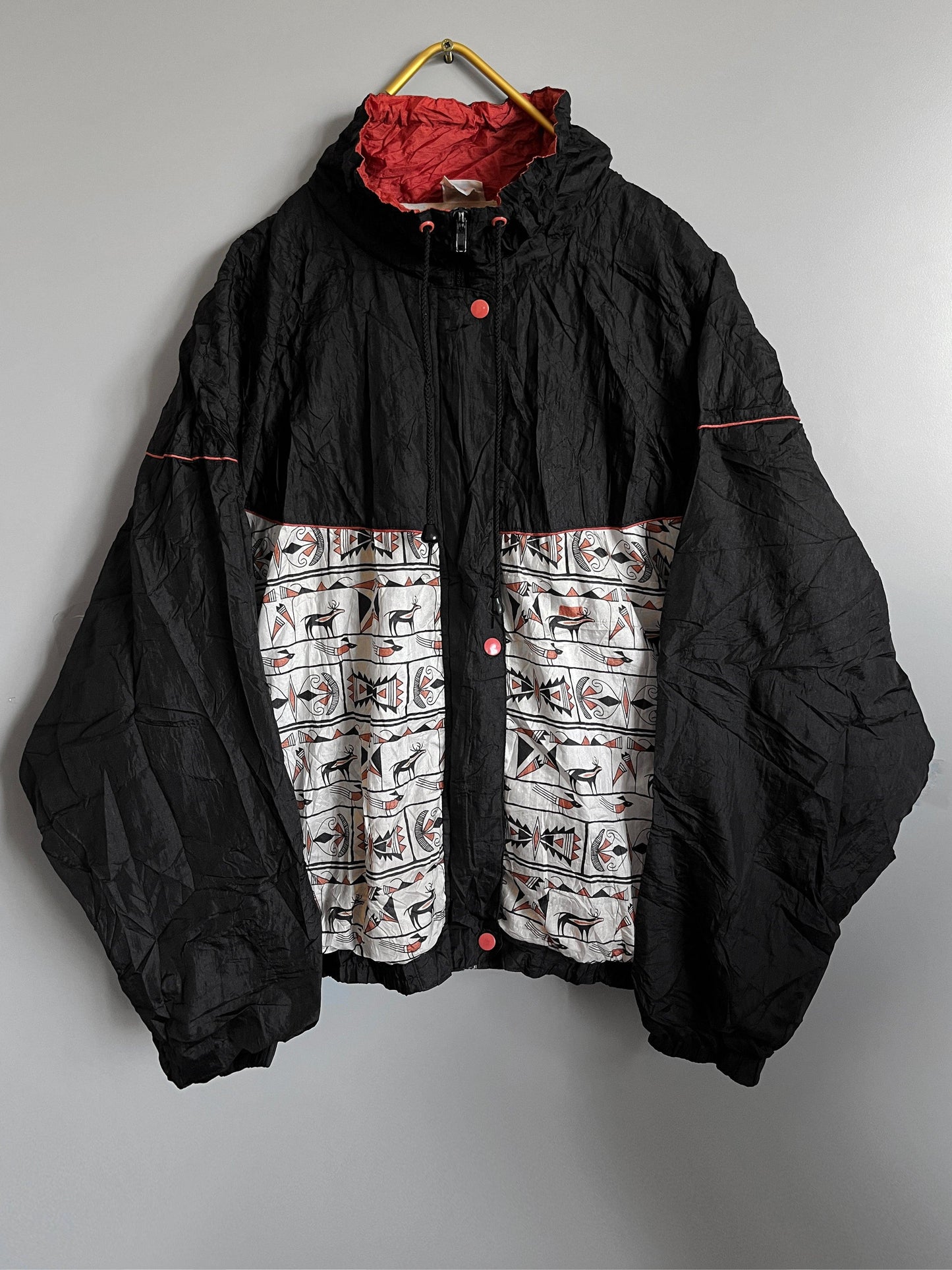 y2k crazzy pattern windbreaker jacket gothic / emo / punk / metal grunge vintage - shoplifts