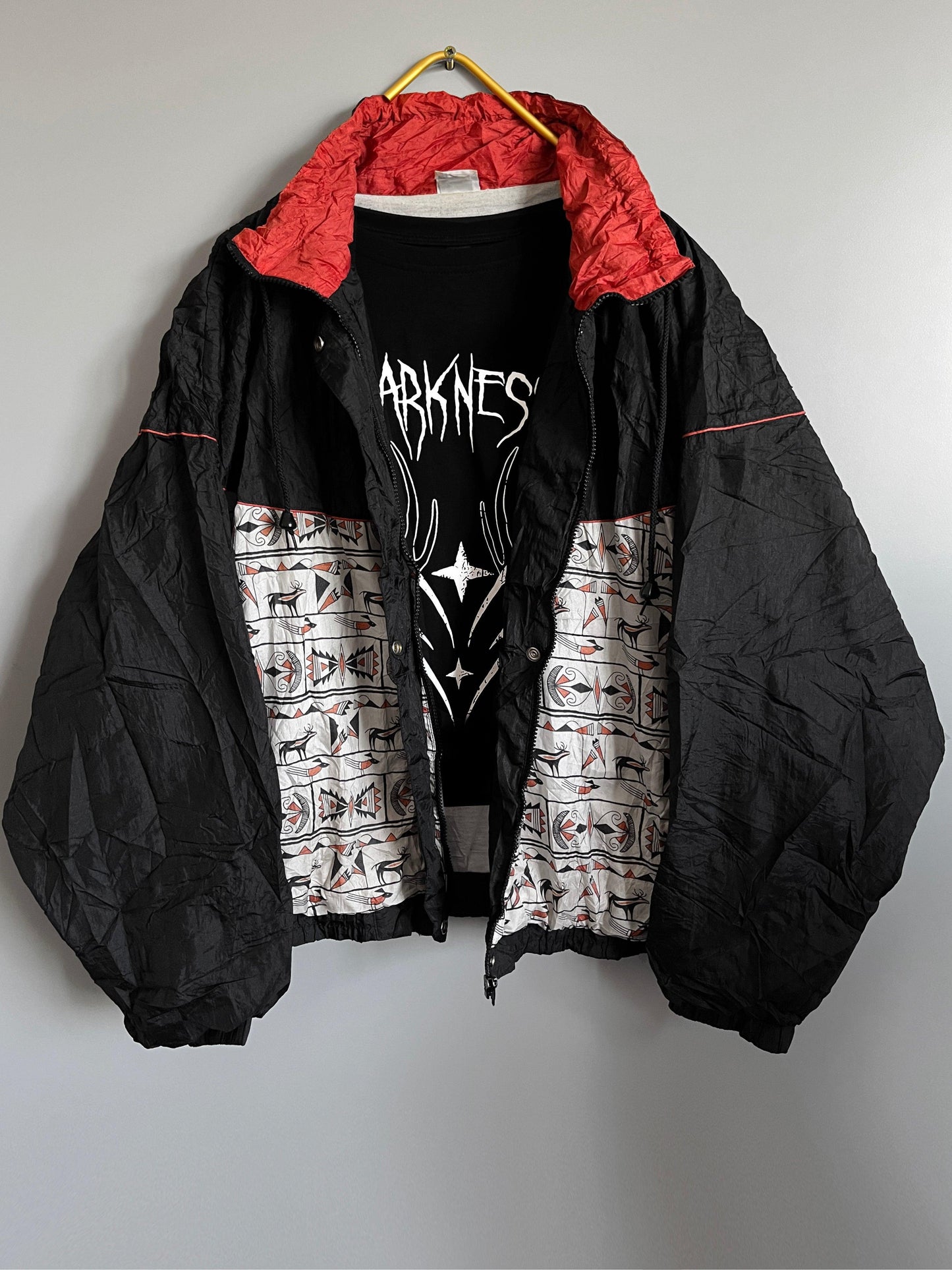 y2k crazzy pattern windbreaker jacket gothic / emo / punk / metal grunge vintage - shoplifts