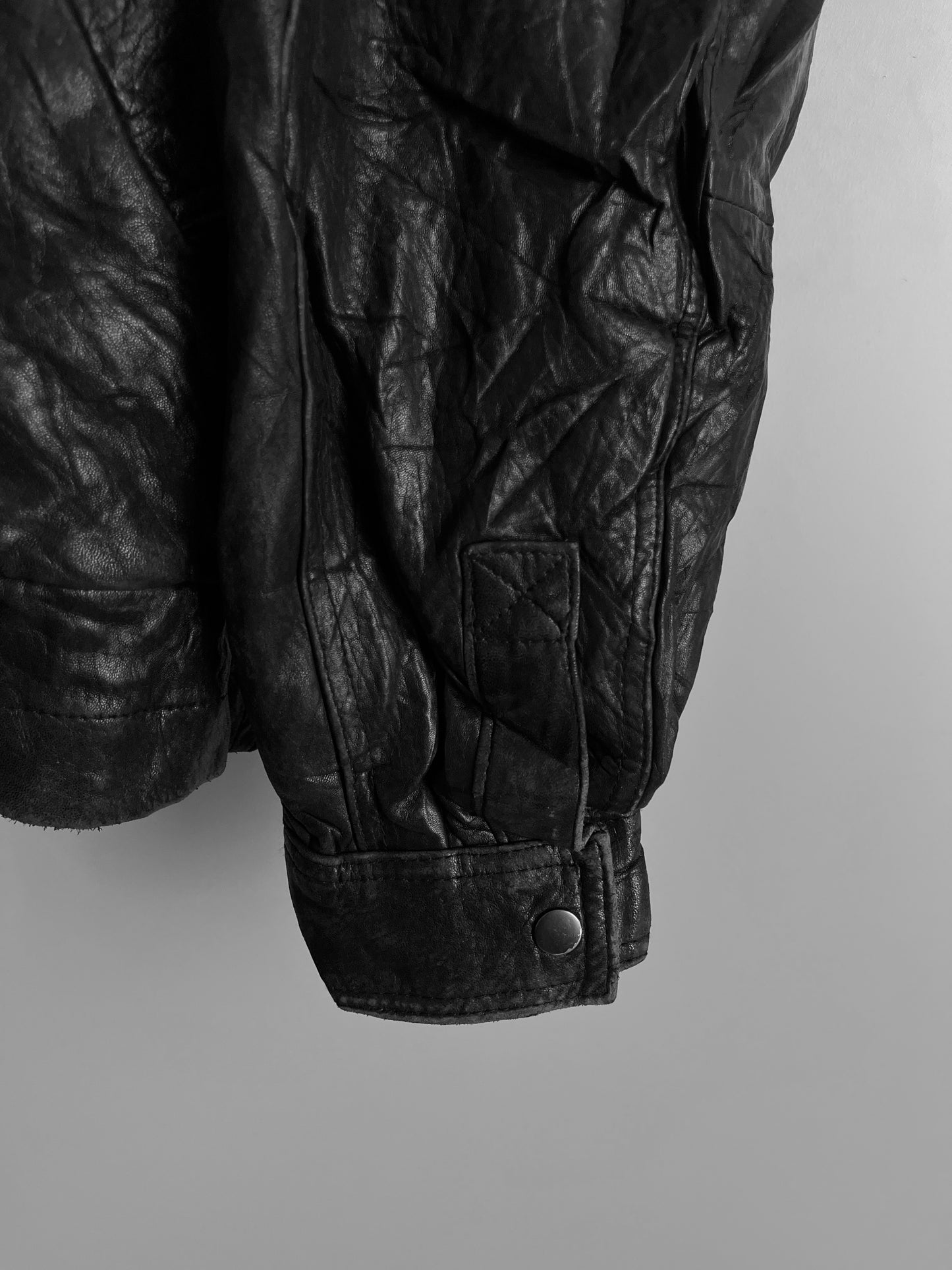 mens buffalo leather jacket fur layer - shoplifts