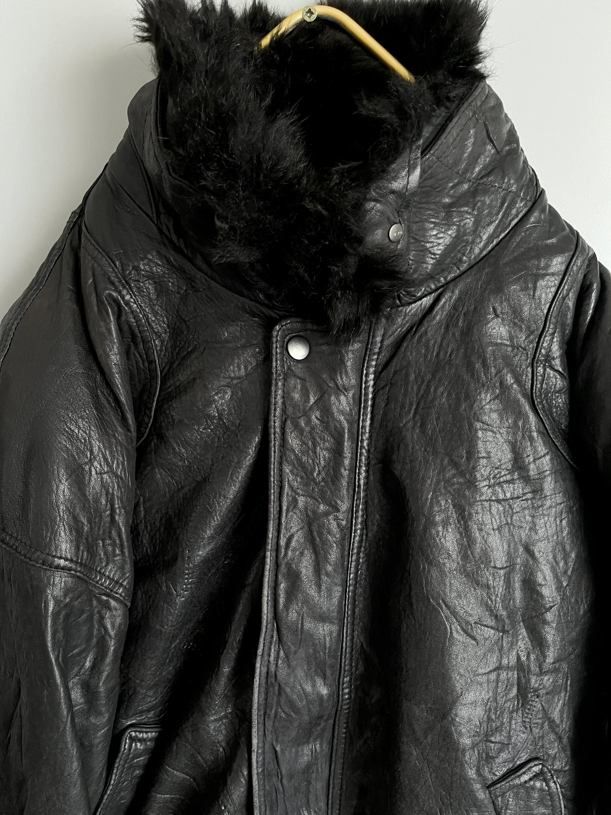 Mens Buffalo Leather Jacket Fur layer - Shoplifts