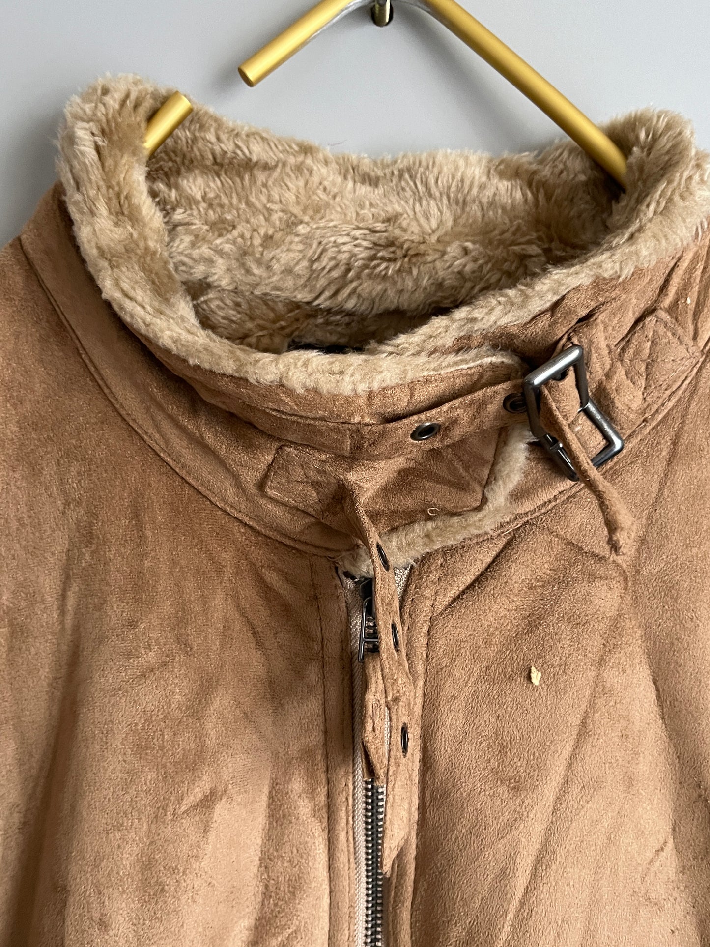 vintage jacket buffalo fur suede afghan coat - shoplifts