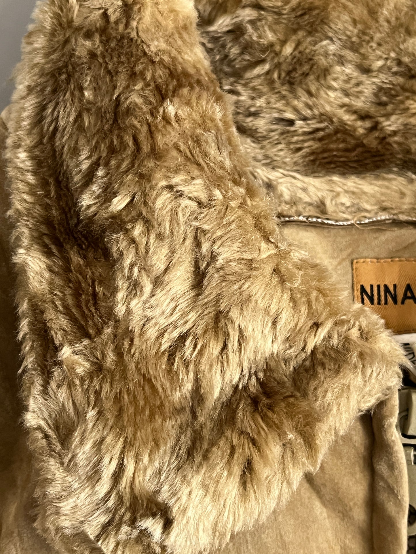 vintage jachet buffalo faux fur suede afghan coat - shoplifts