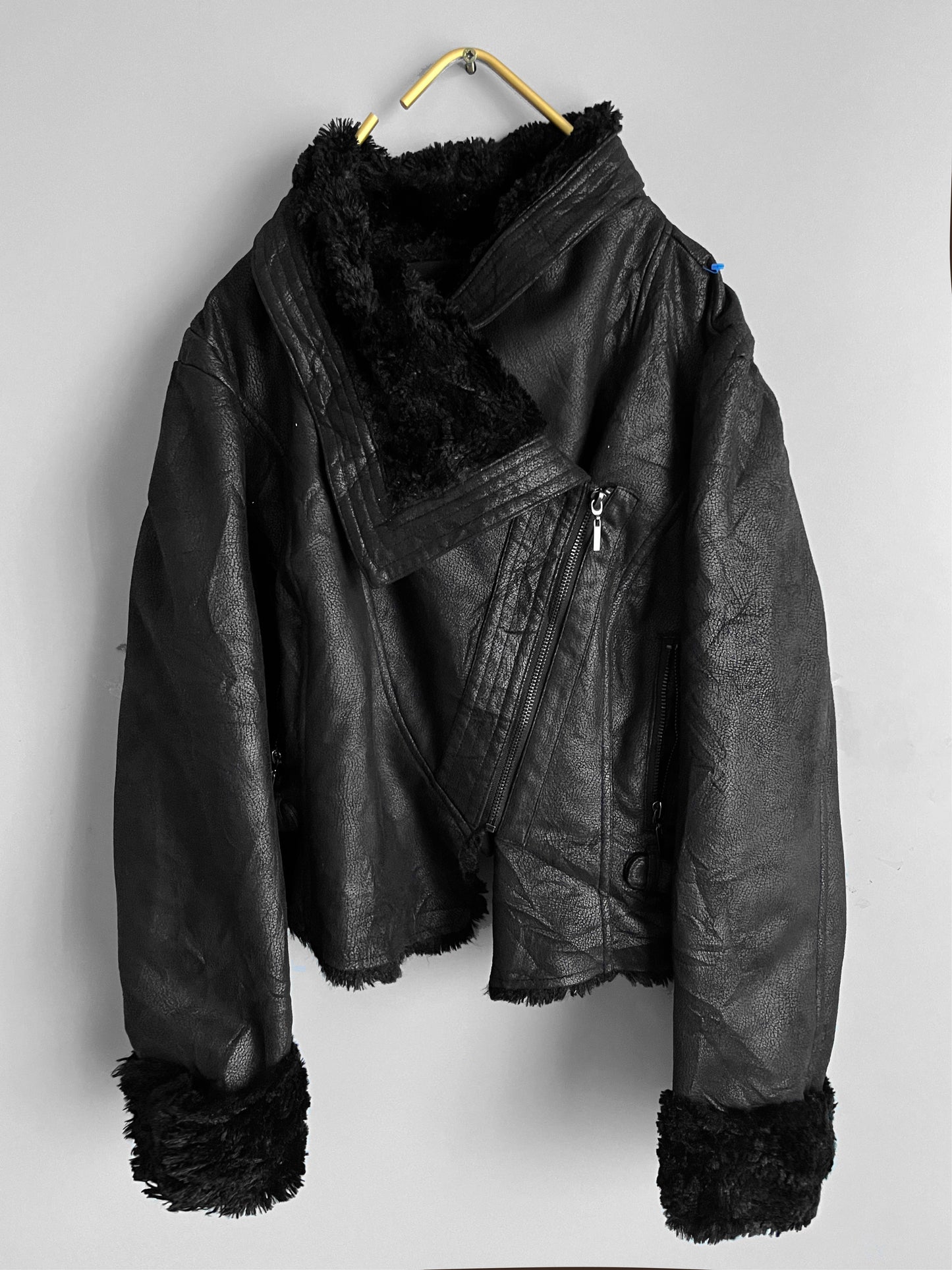 buffalo faux leather fur vintage jacket - shoplifts