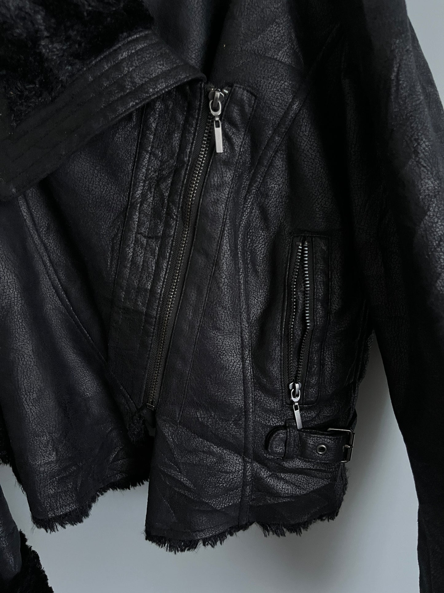 buffalo faux leather fur vintage jacket - shoplifts