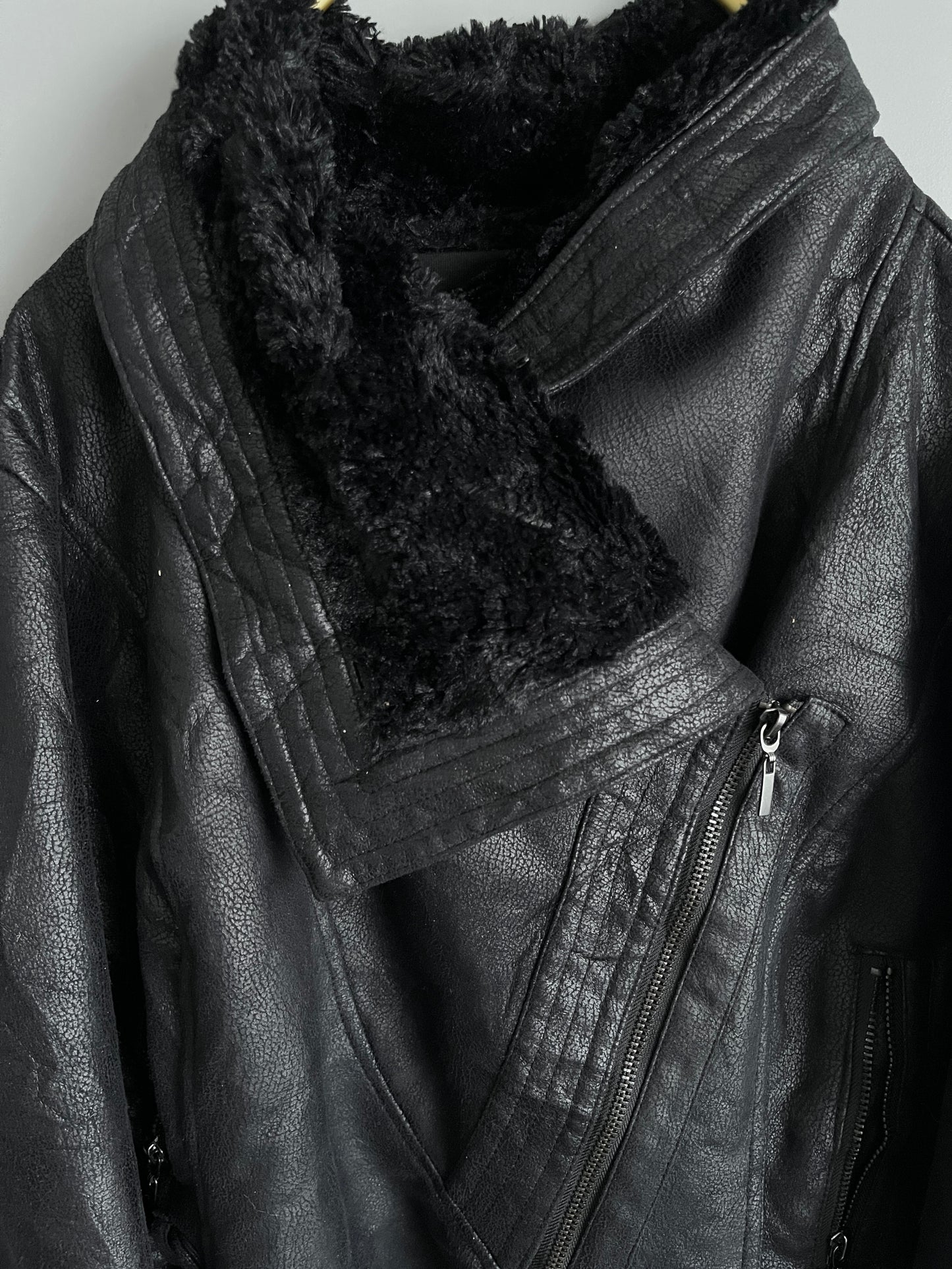 buffalo faux leather fur vintage jacket - shoplifts