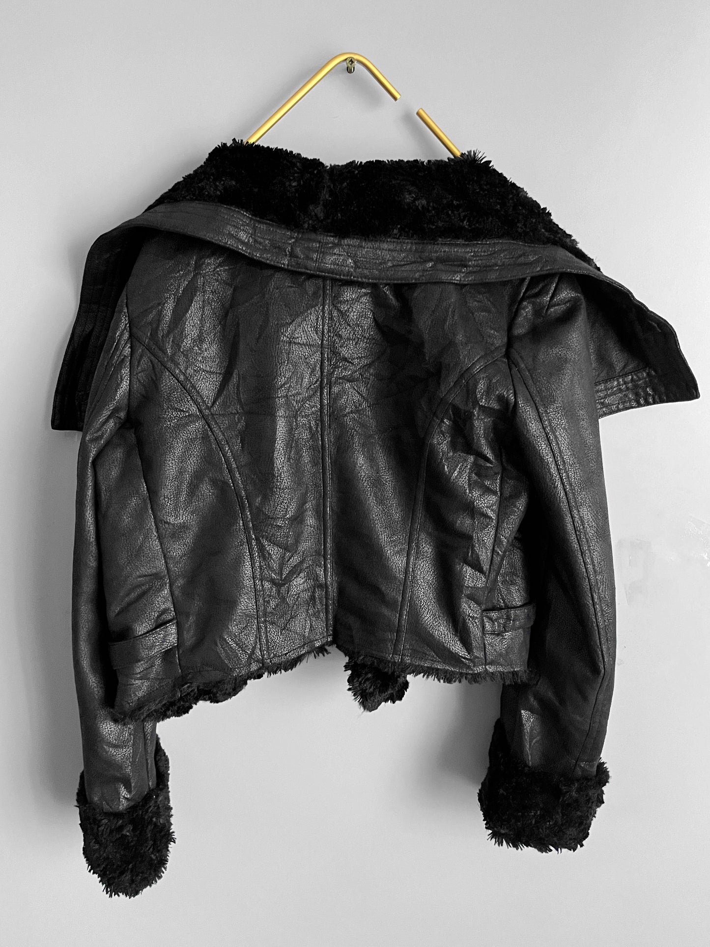 buffalo faux leather fur vintage jacket - shoplifts