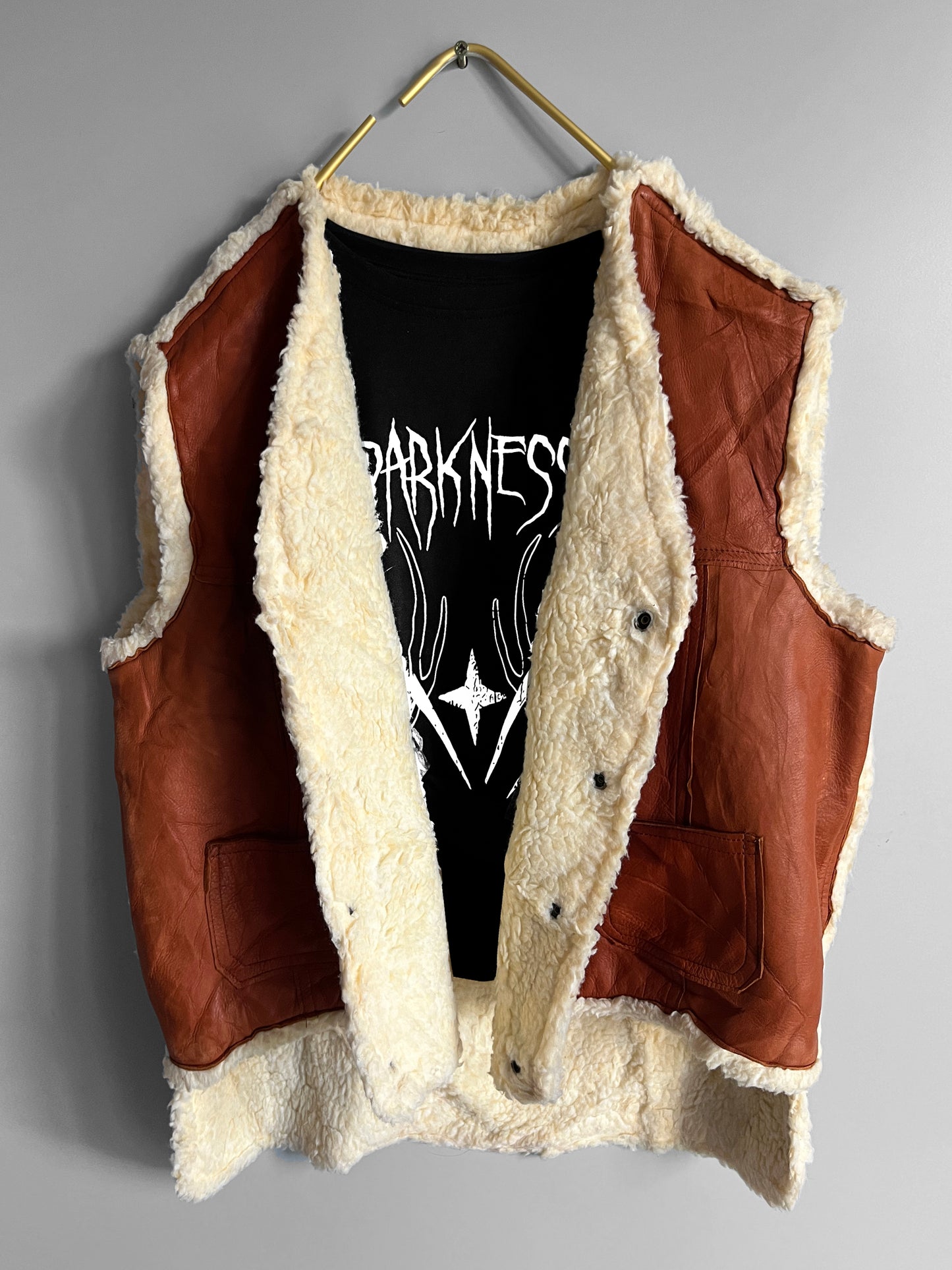 buffalo fur vest coat faux vintage jacket - shoplifts