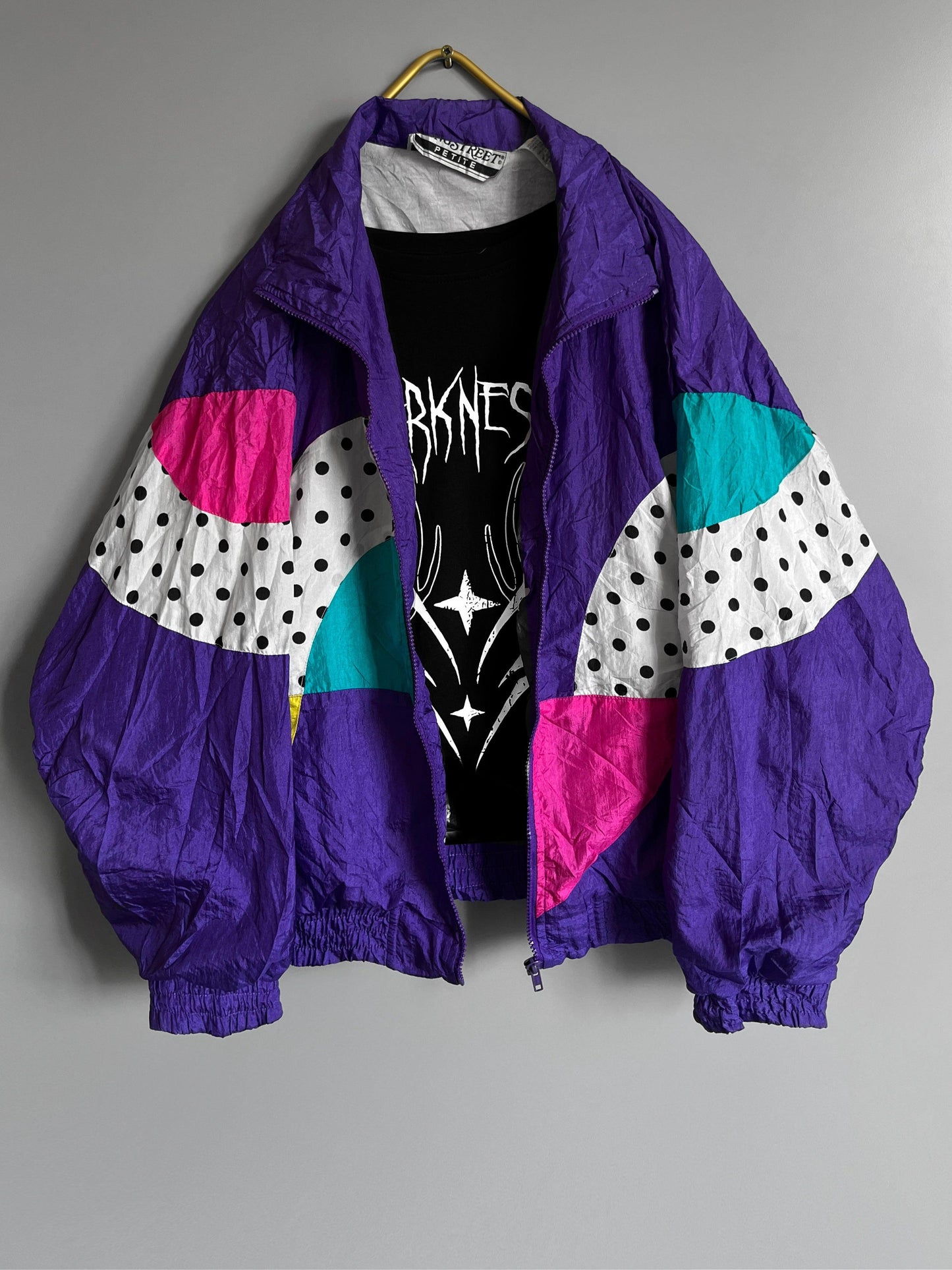 y2k crazzy pattern windbreaker jacket gothic / emo / punk / metal grunge vintage - shoplifts