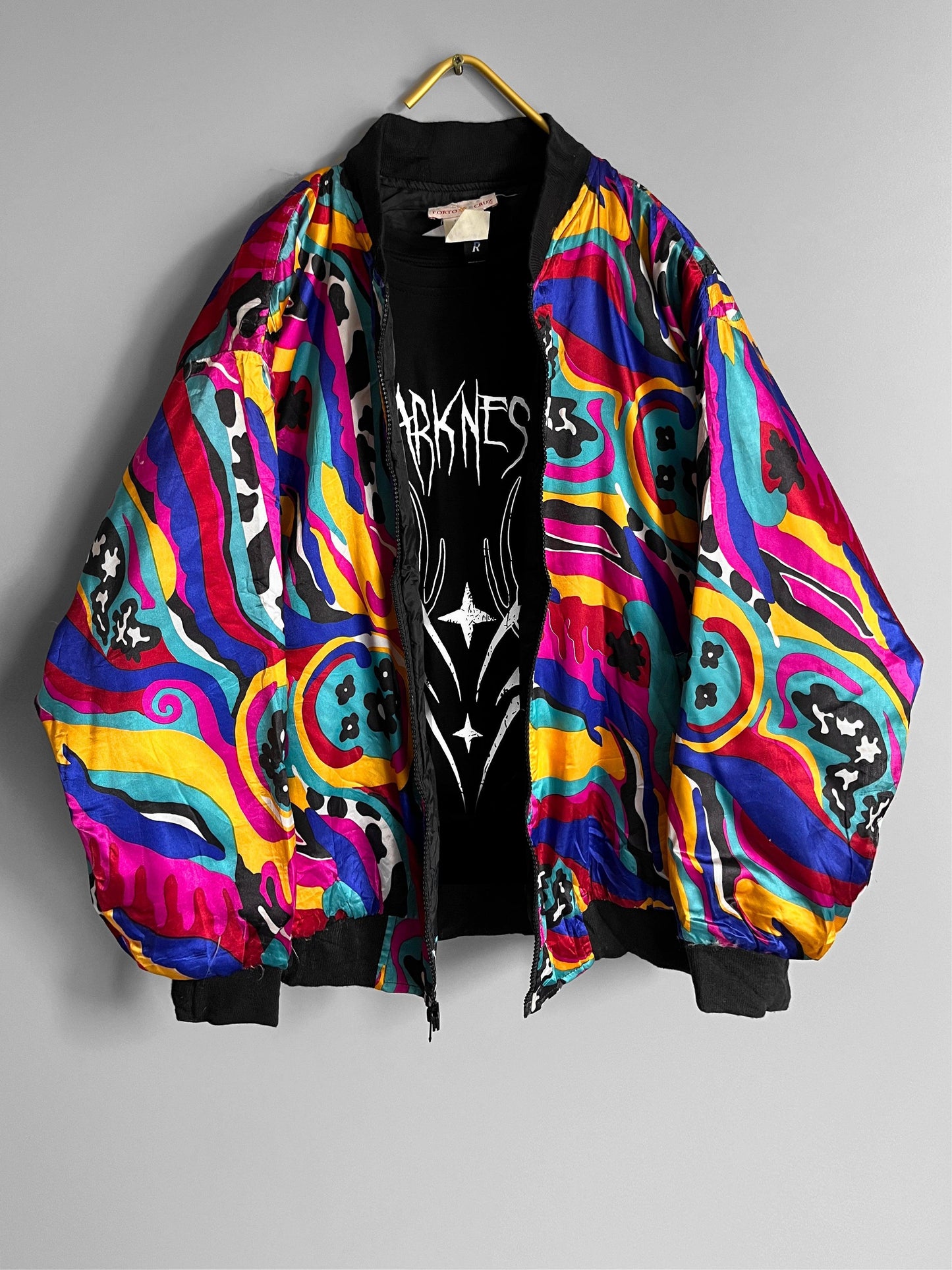 y2k crazzy pattern windbreaker jacket gothic / emo / punk / metal grunge vintage - shoplifts