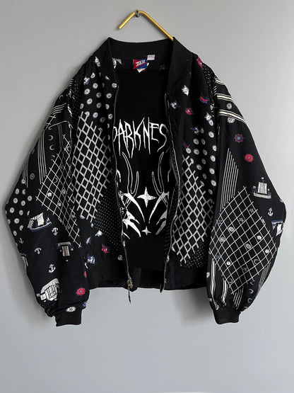 Y2K crazzy pattern windbreaker Jacket Gothic / Emo / Punk / Metal Grunge Vintage - Shoplifts