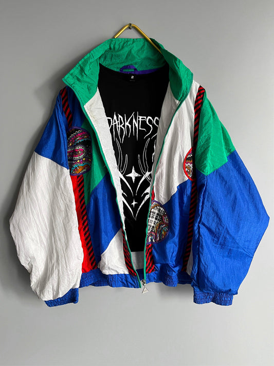 Y2K crazzy pattern windbreaker Jacket Gothic / Emo / Punk / Metal Grunge Vintage - Shoplifts