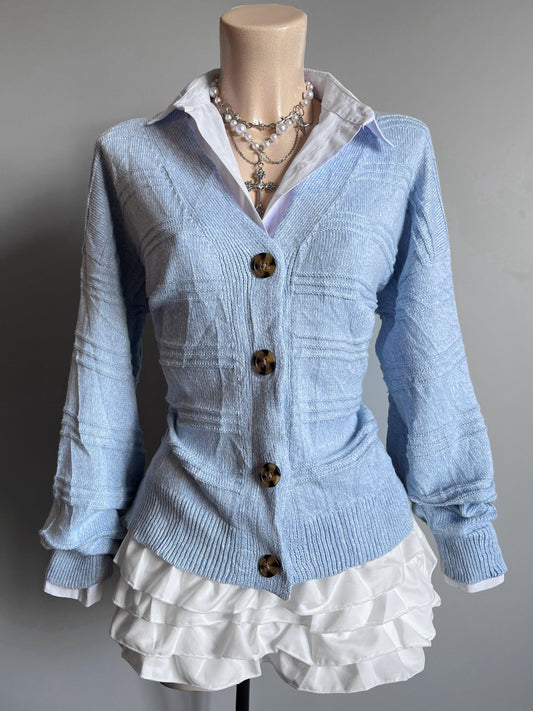 Y2K Vintage Knit Cardigan Jumper top | Fairycore aesthetic - Shoplifts