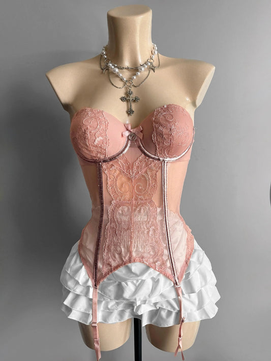 Vintage Corset y2k top Babydoll Coquette - Shoplifts