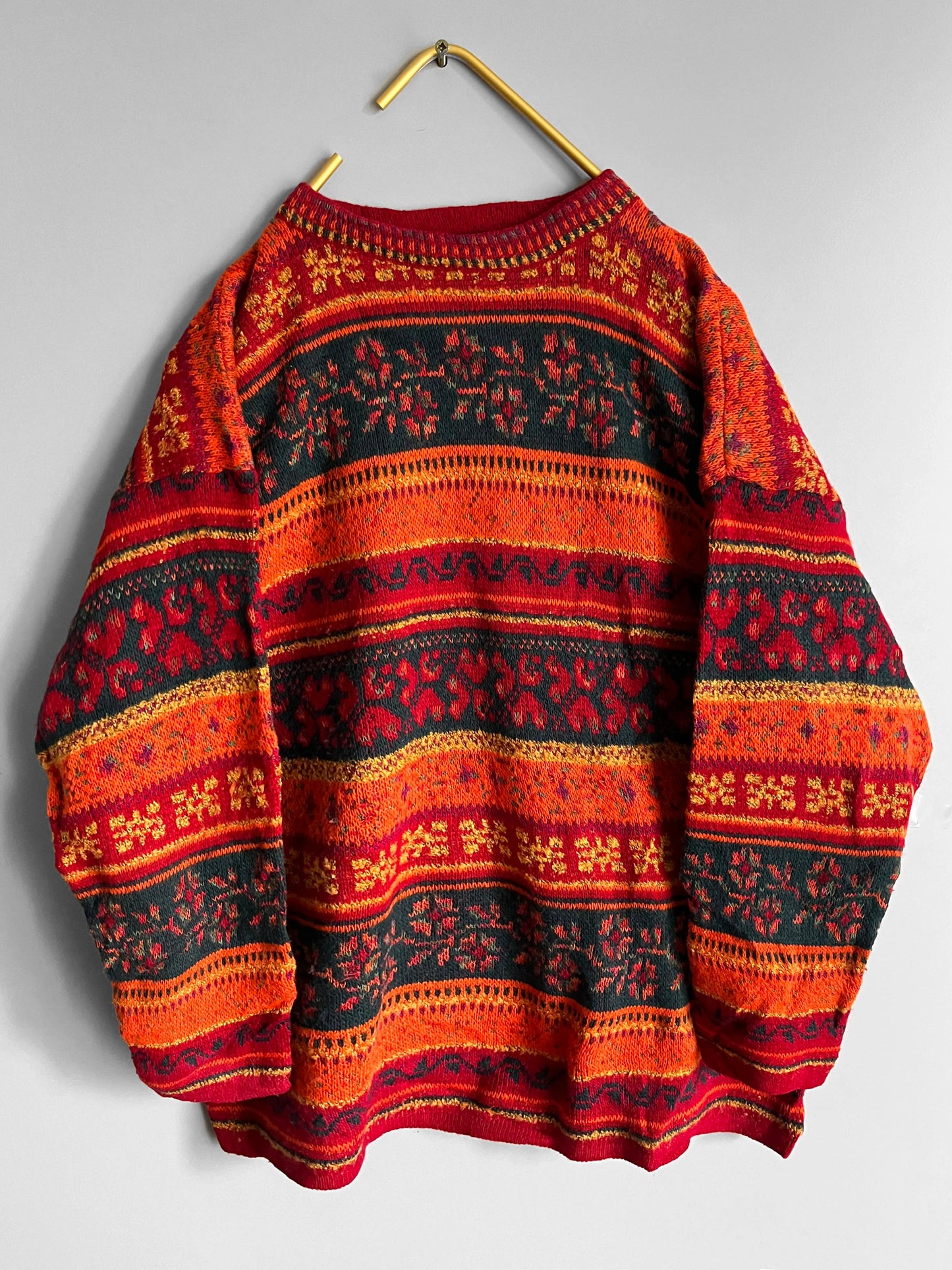 mens knit sweater grunge geometric pattern - shoplifts