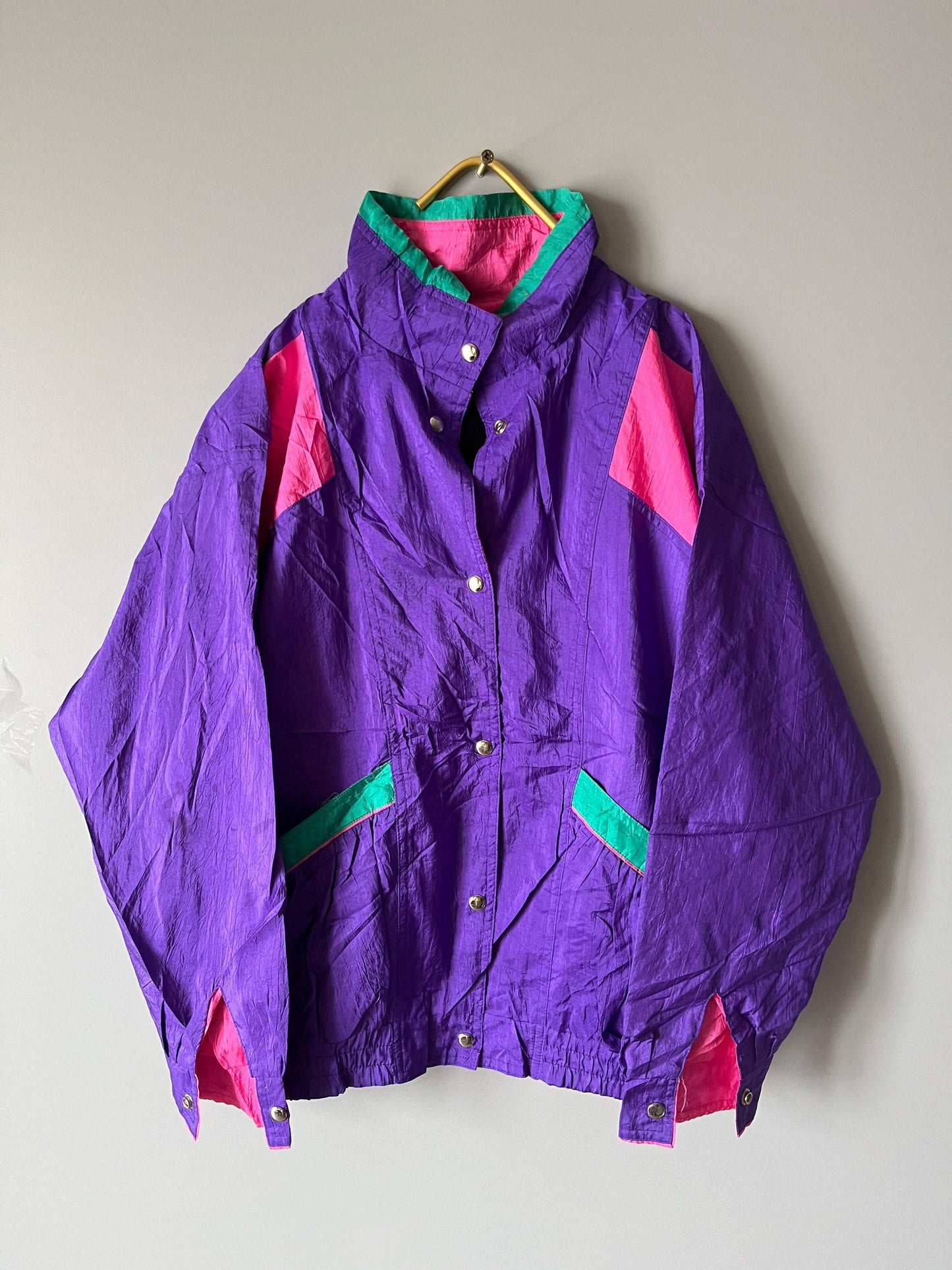 y2k 2 sided crazzy pattern windbreaker jacket gothic / emo / punk / metal grunge vintage - shoplifts