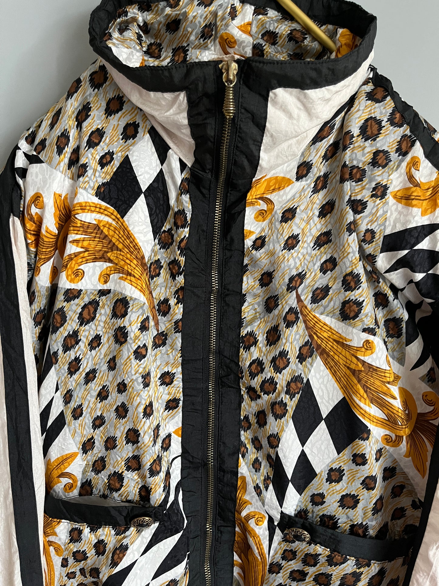 men vintage windbreaker crazy pattern y2k - shoplifts