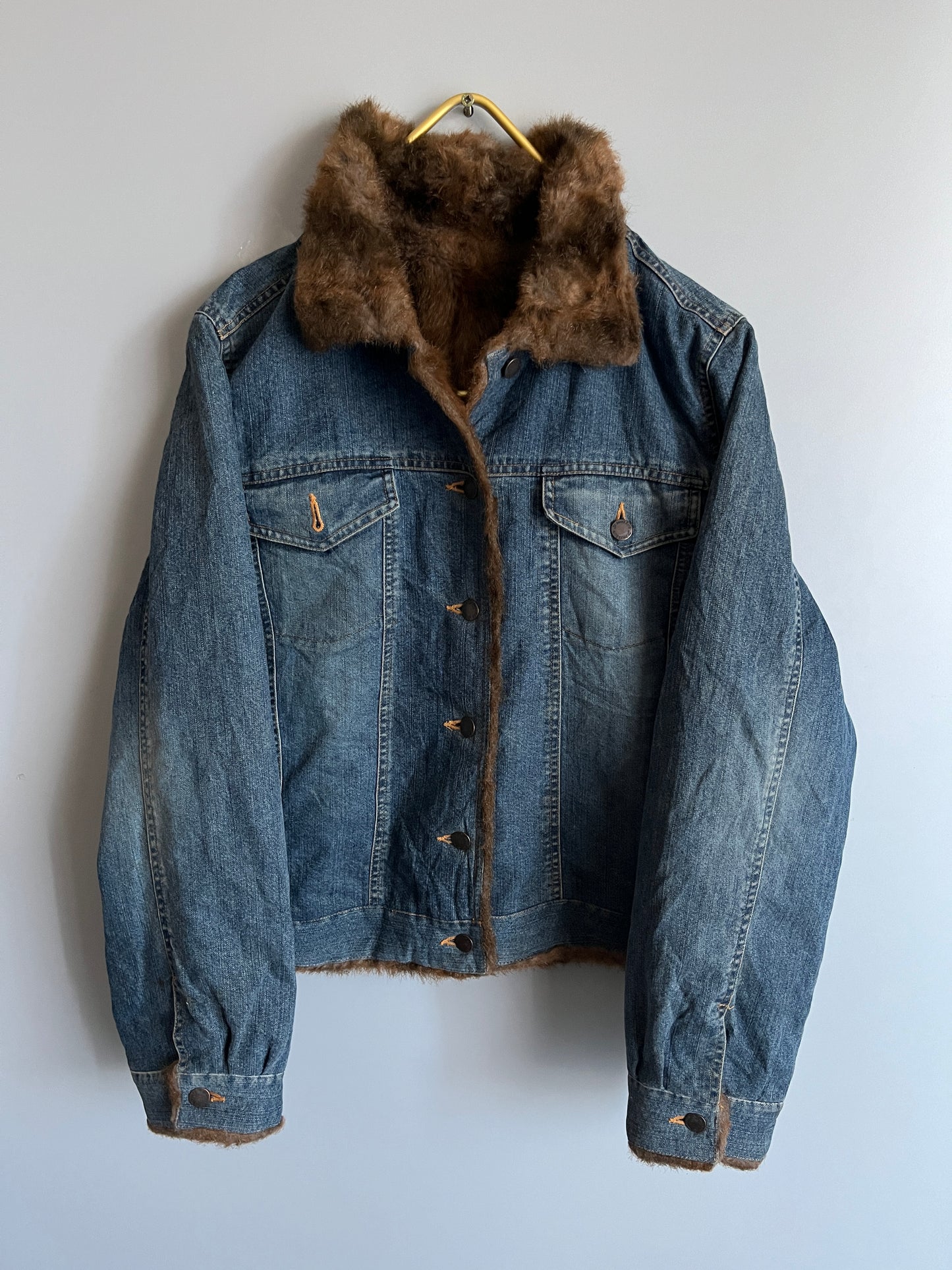 denim jacket fur y2k vintage - shoplifts