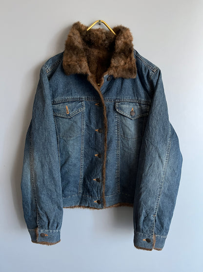 Denim Jacket Fur Y2K Vintage - Shoplifts