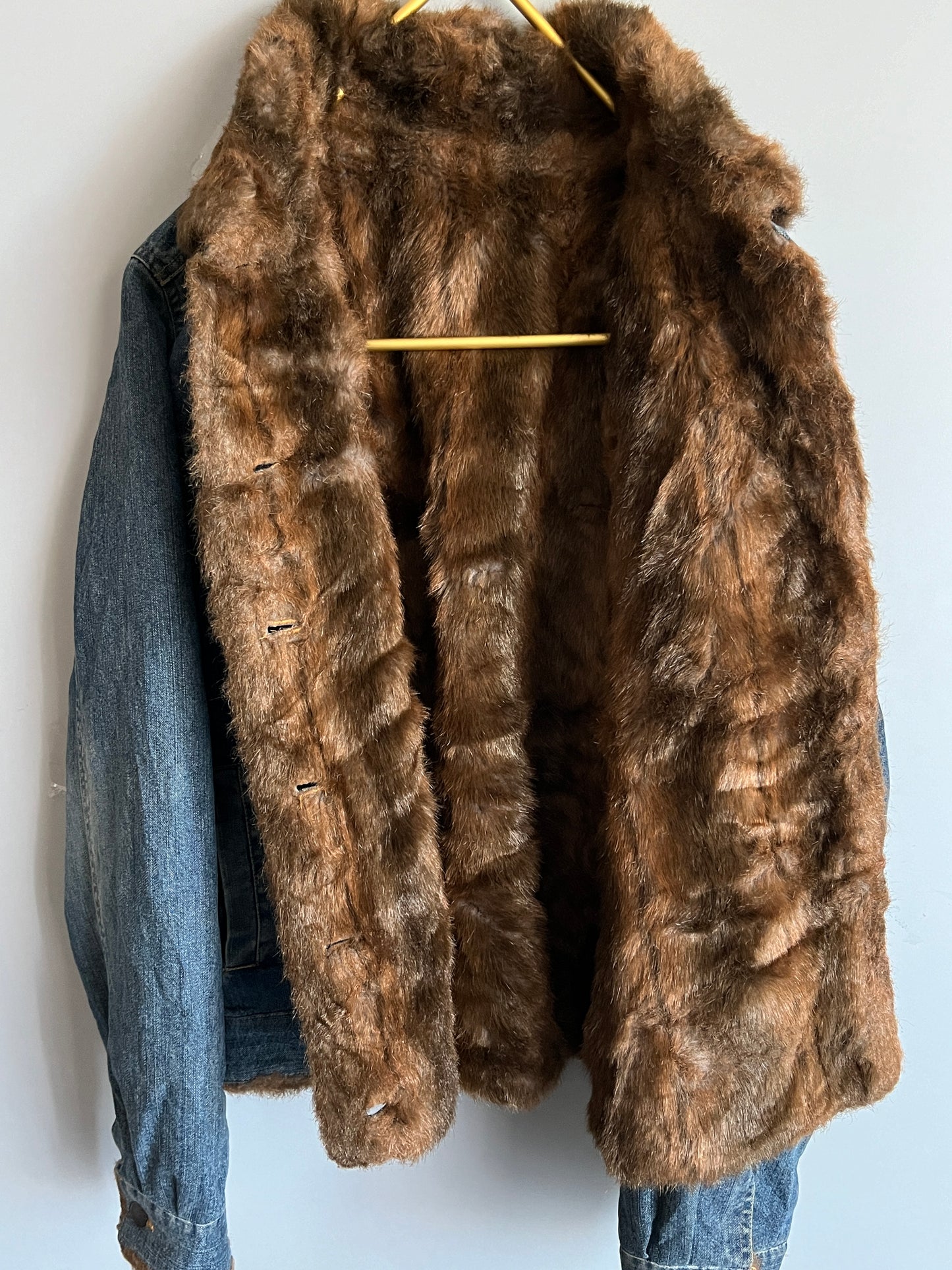 denim jacket fur y2k vintage - shoplifts