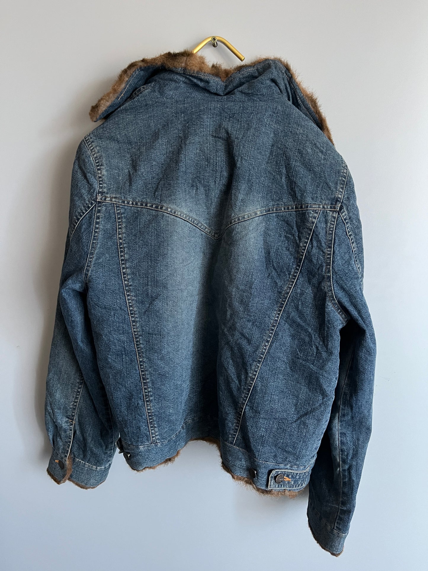 denim jacket fur y2k vintage - shoplifts