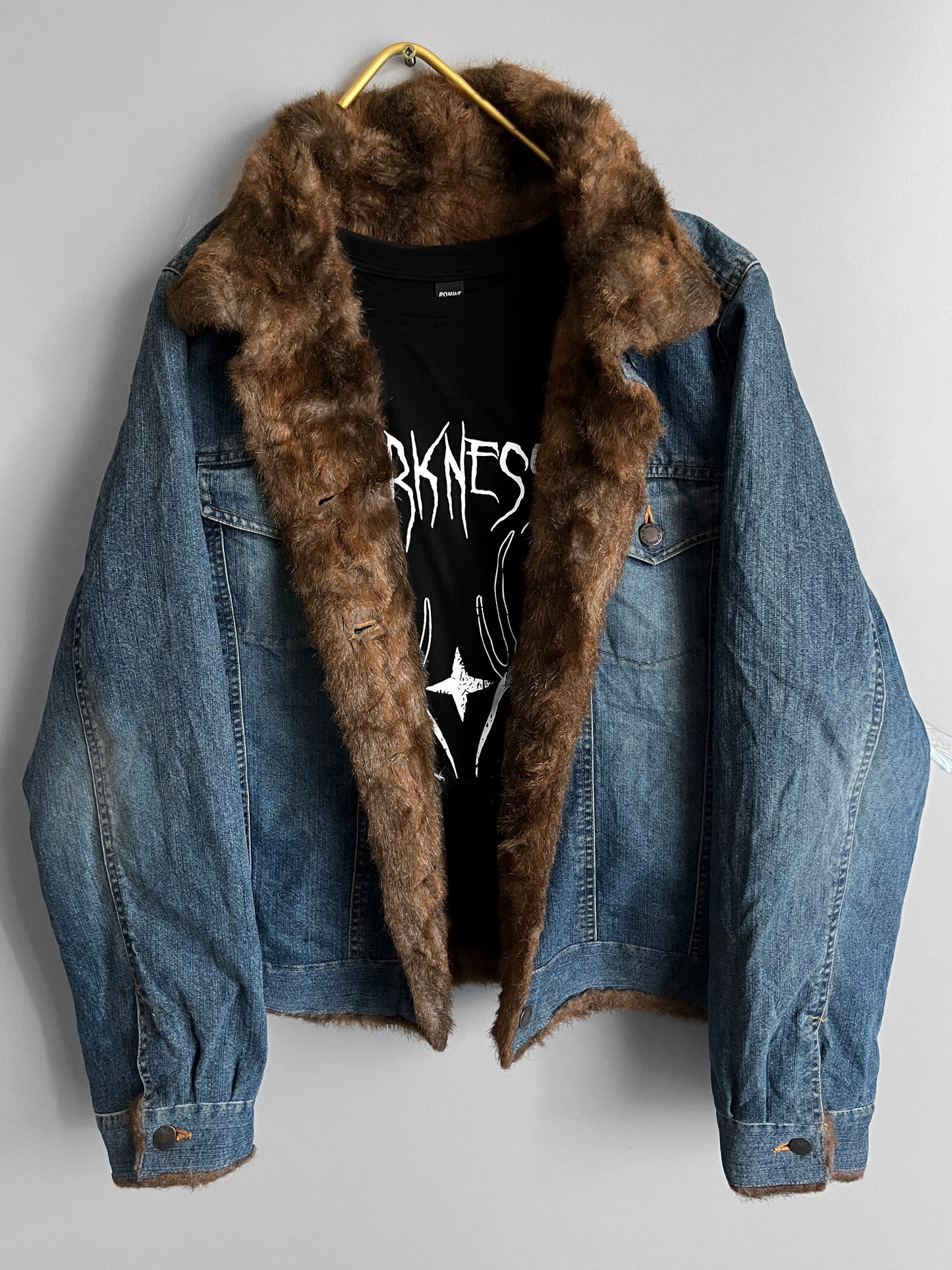 denim jacket fur y2k vintage - shoplifts