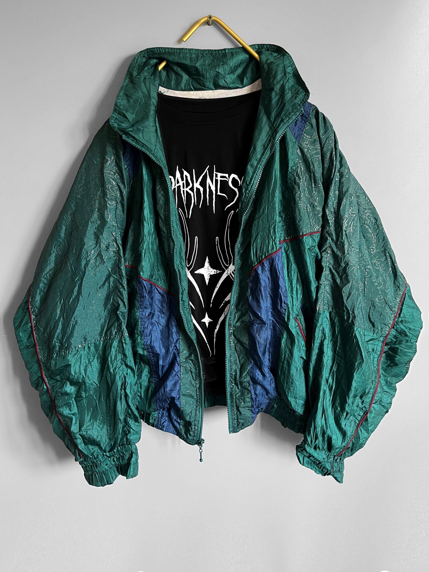 y2k crazzy pattern windbreaker jacket gothic / emo / punk / metal grunge vintage - shoplifts