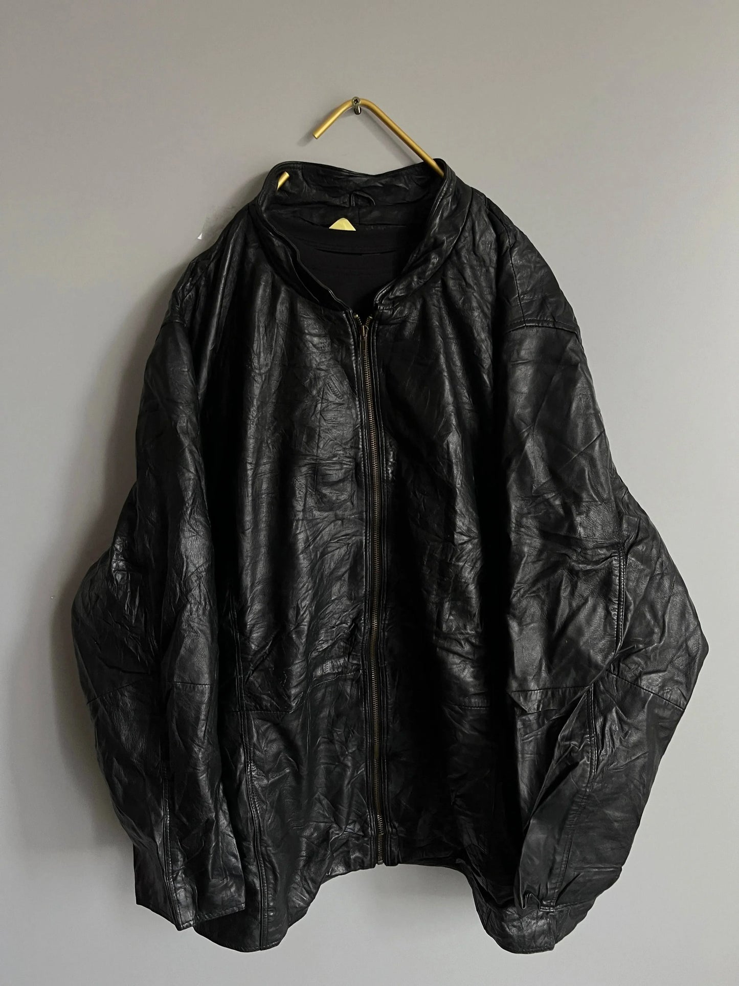 giacca in vera pelle nera elegante y2k - shoplifts