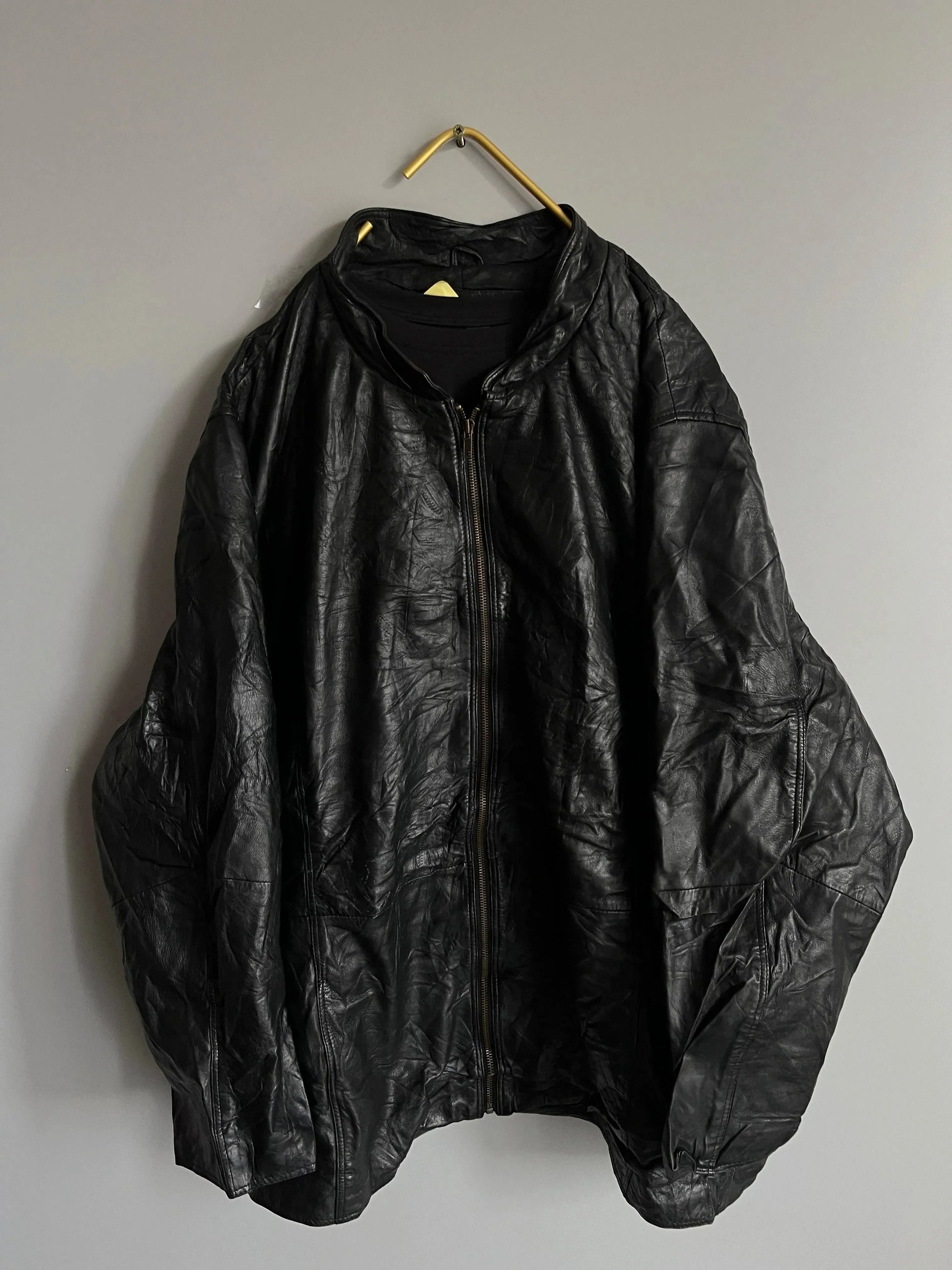 Giacca in Vera Pelle Nera Elegante y2k - Shoplifts