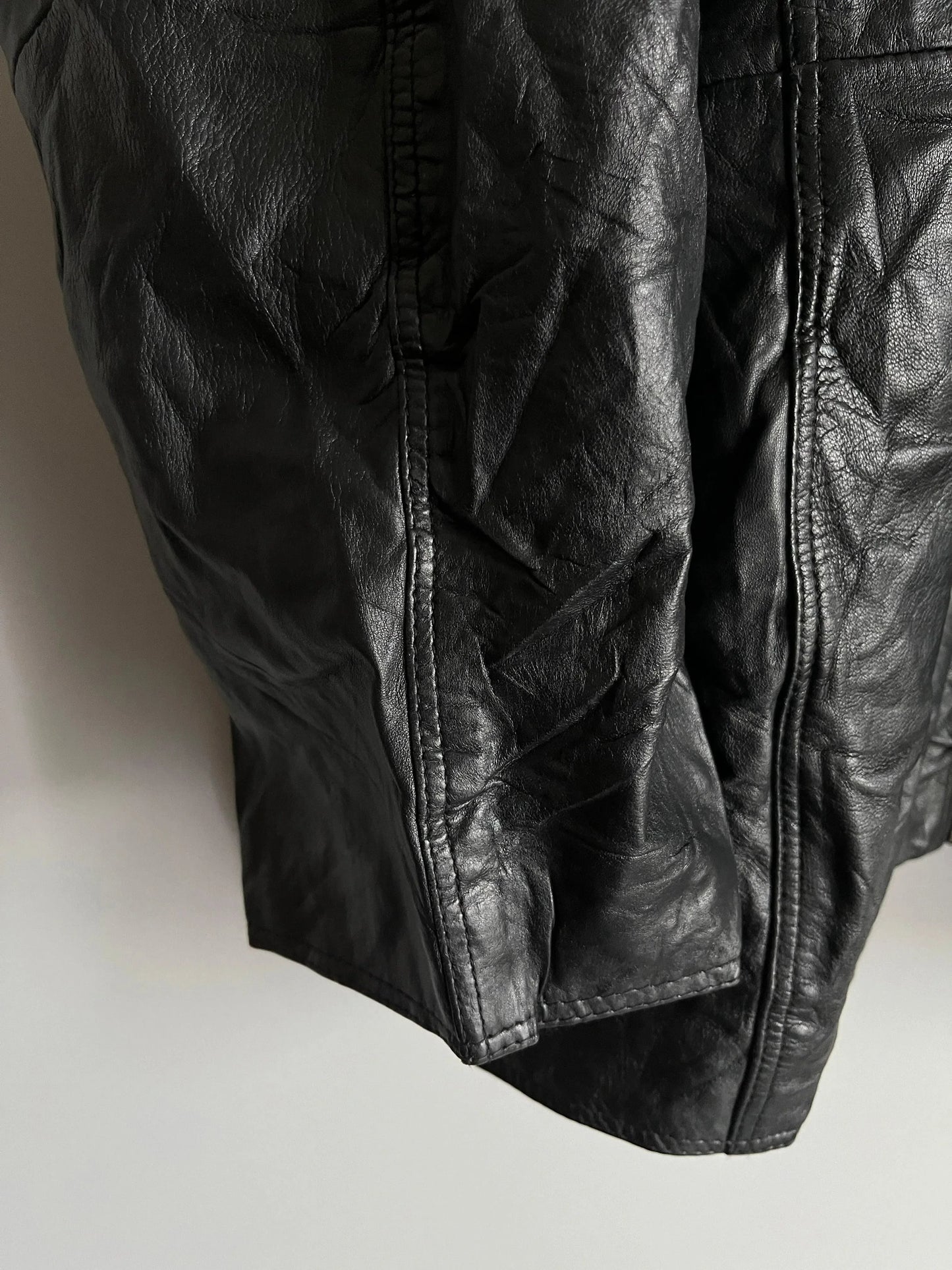 giacca elegante nera in vera pelle y2k - shoplifts