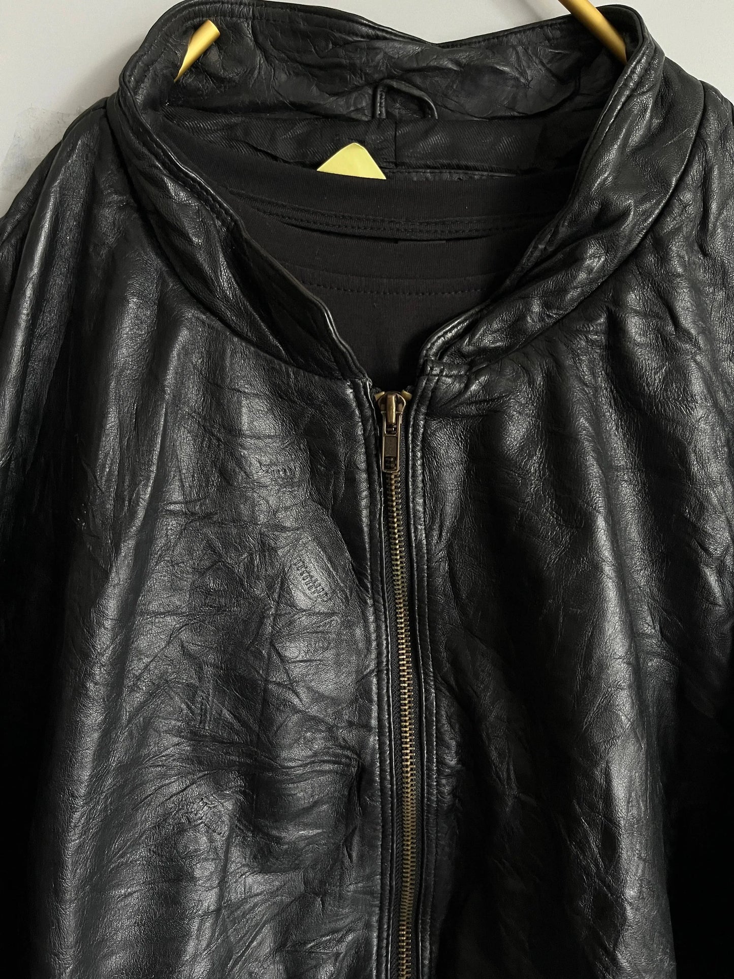 giacca in vera pelle nera elegante y2k - shoplifts