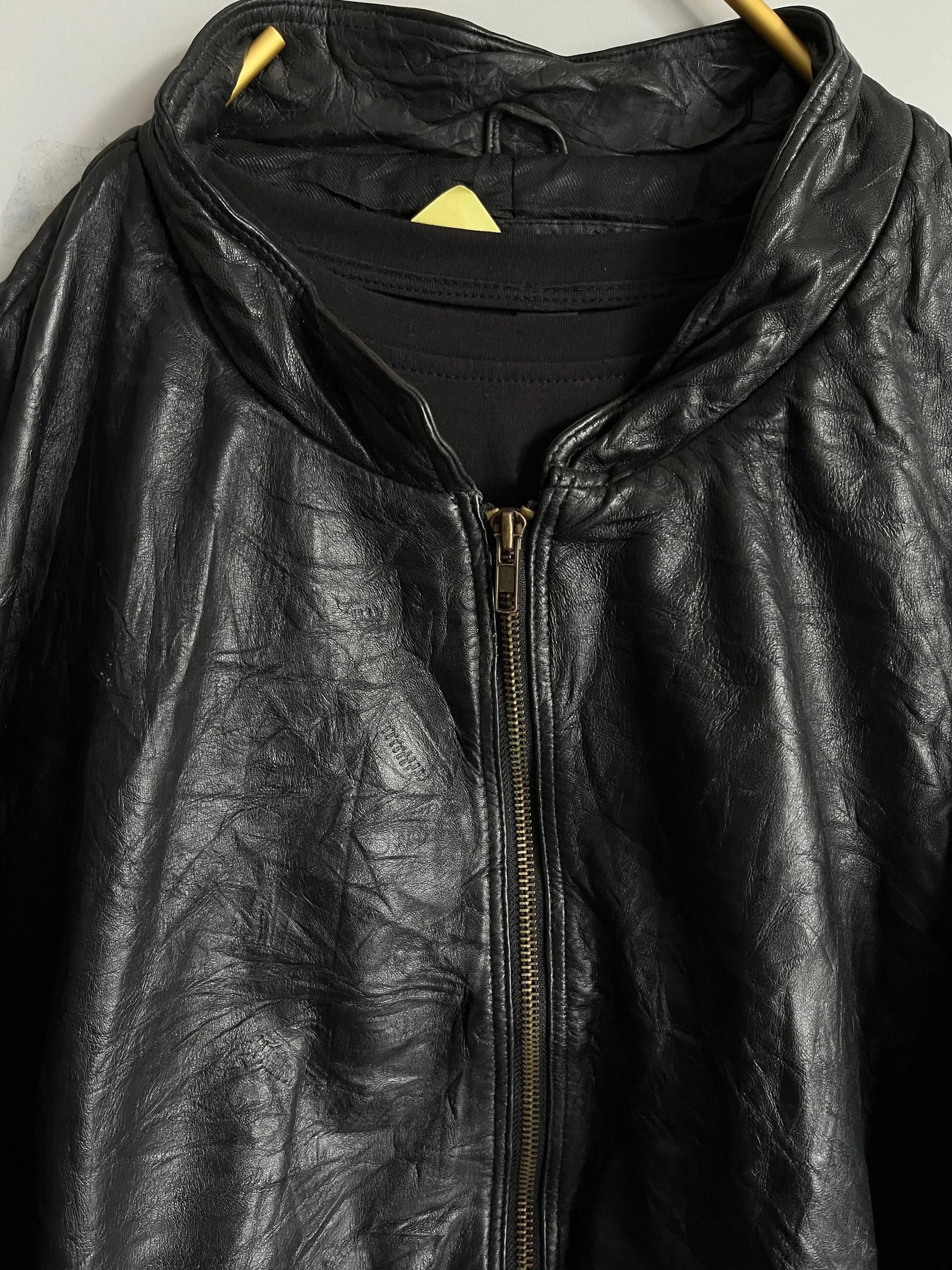 Giacca in Vera Pelle Nera Elegante y2k - Shoplifts