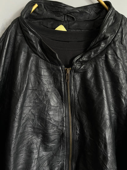 Giacca in Vera Pelle Nera Elegante y2k - Shoplifts