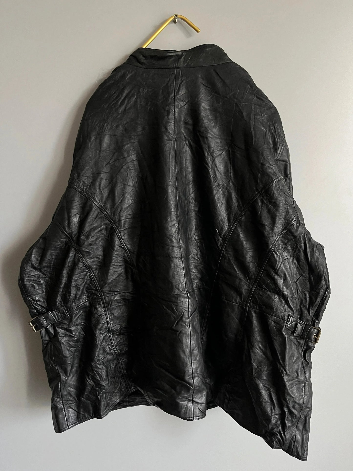 giacca in vera pelle nera elegante y2k - shoplifts