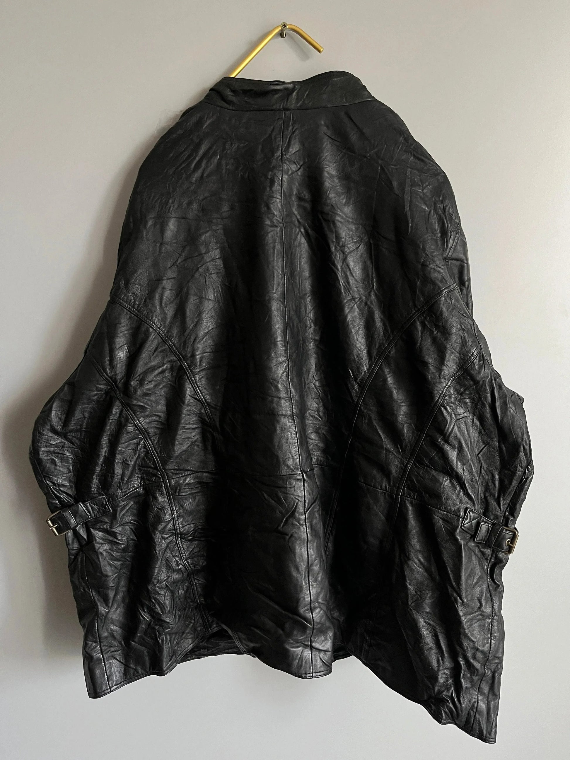 Giacca in Vera Pelle Nera Elegante y2k - Shoplifts