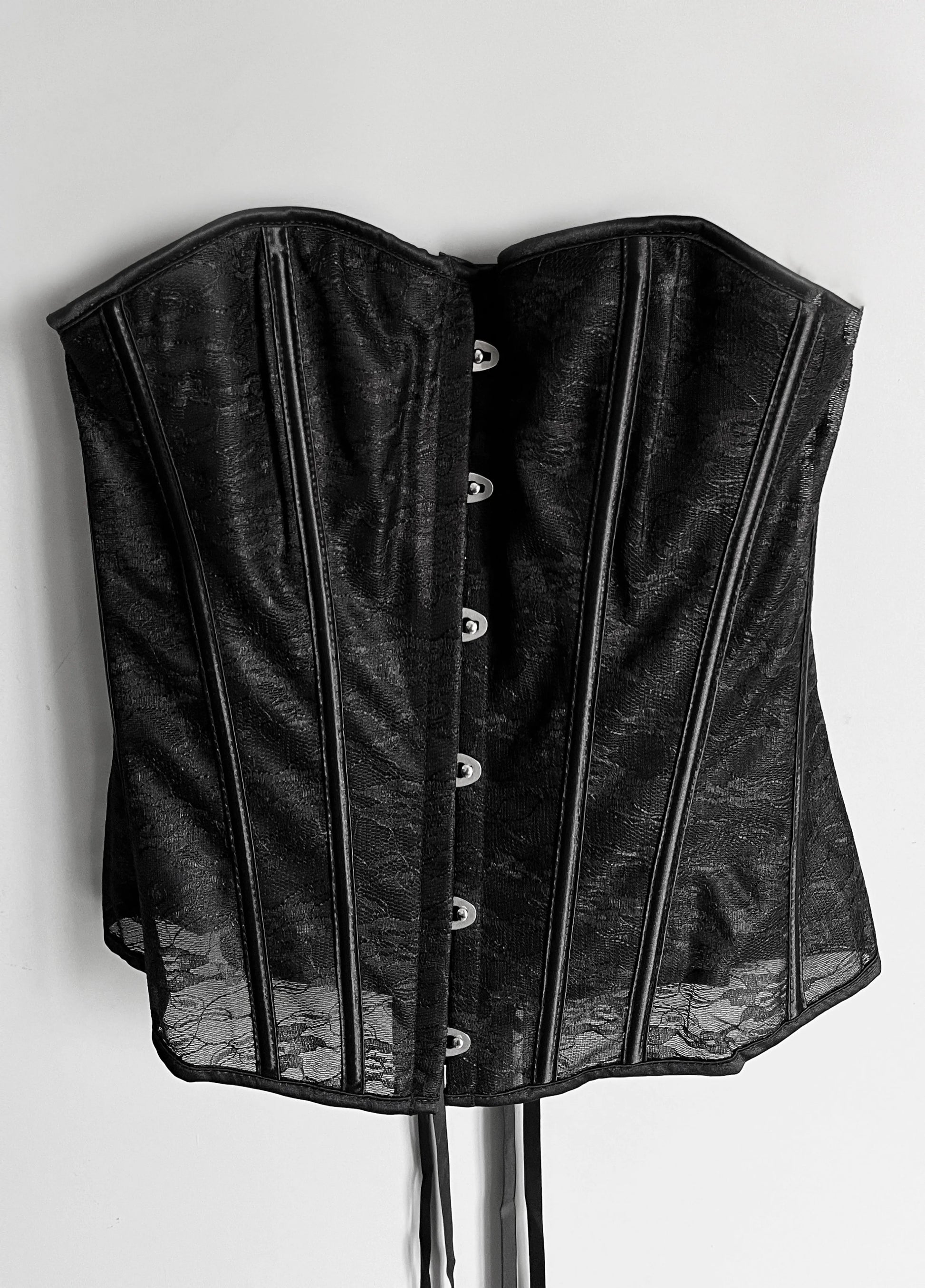 Black Lace Strapless Corset Top - Shoplifts