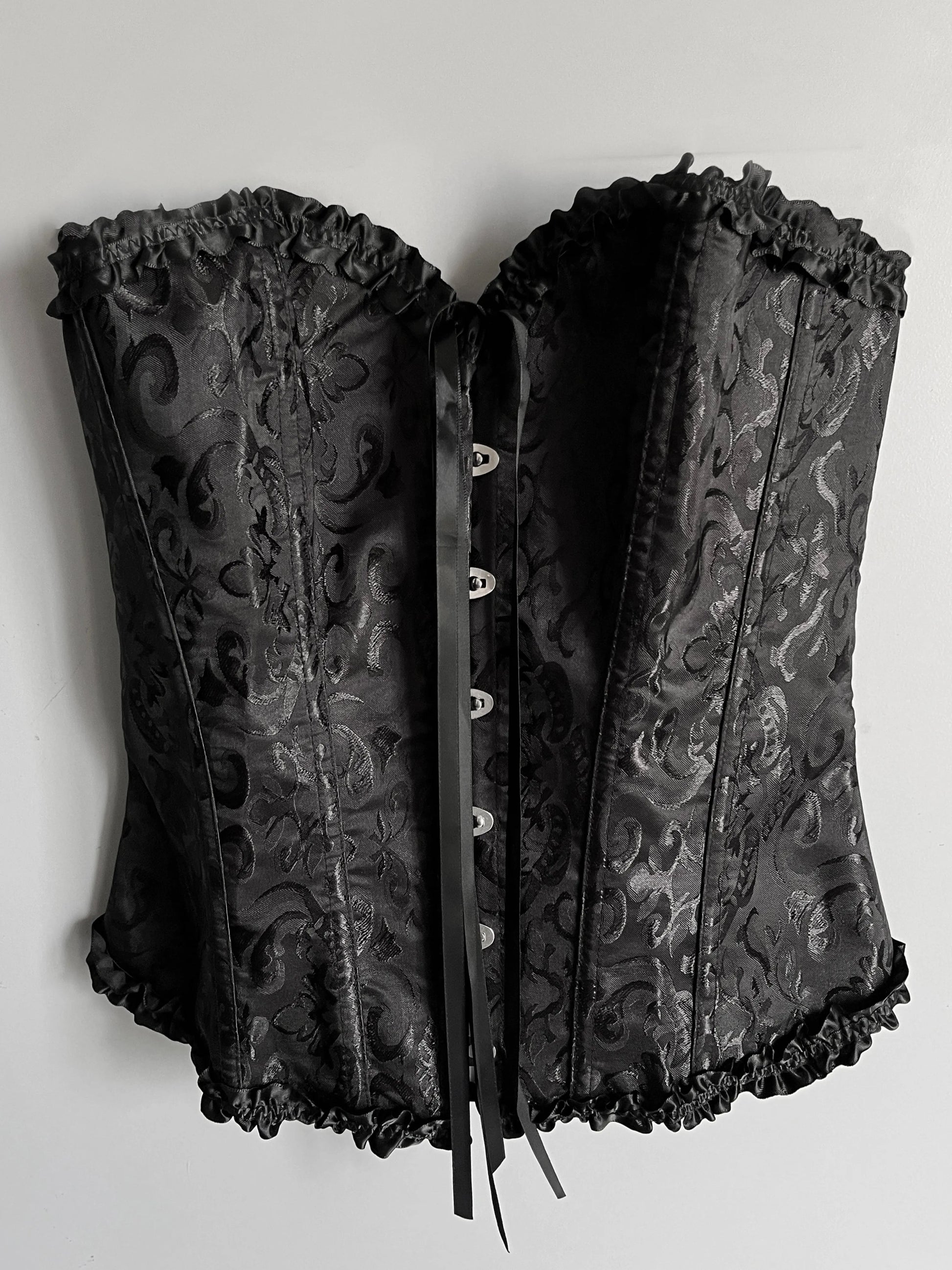 Black Lace Strapless Corset Top - Shoplifts