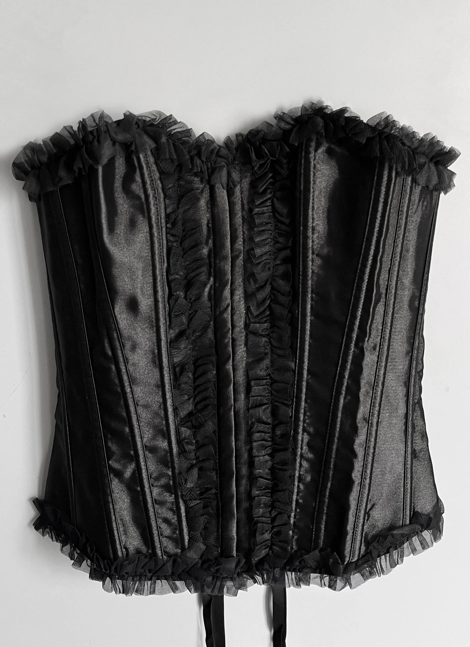 Black Lace Strapless Corset Top - Shoplifts