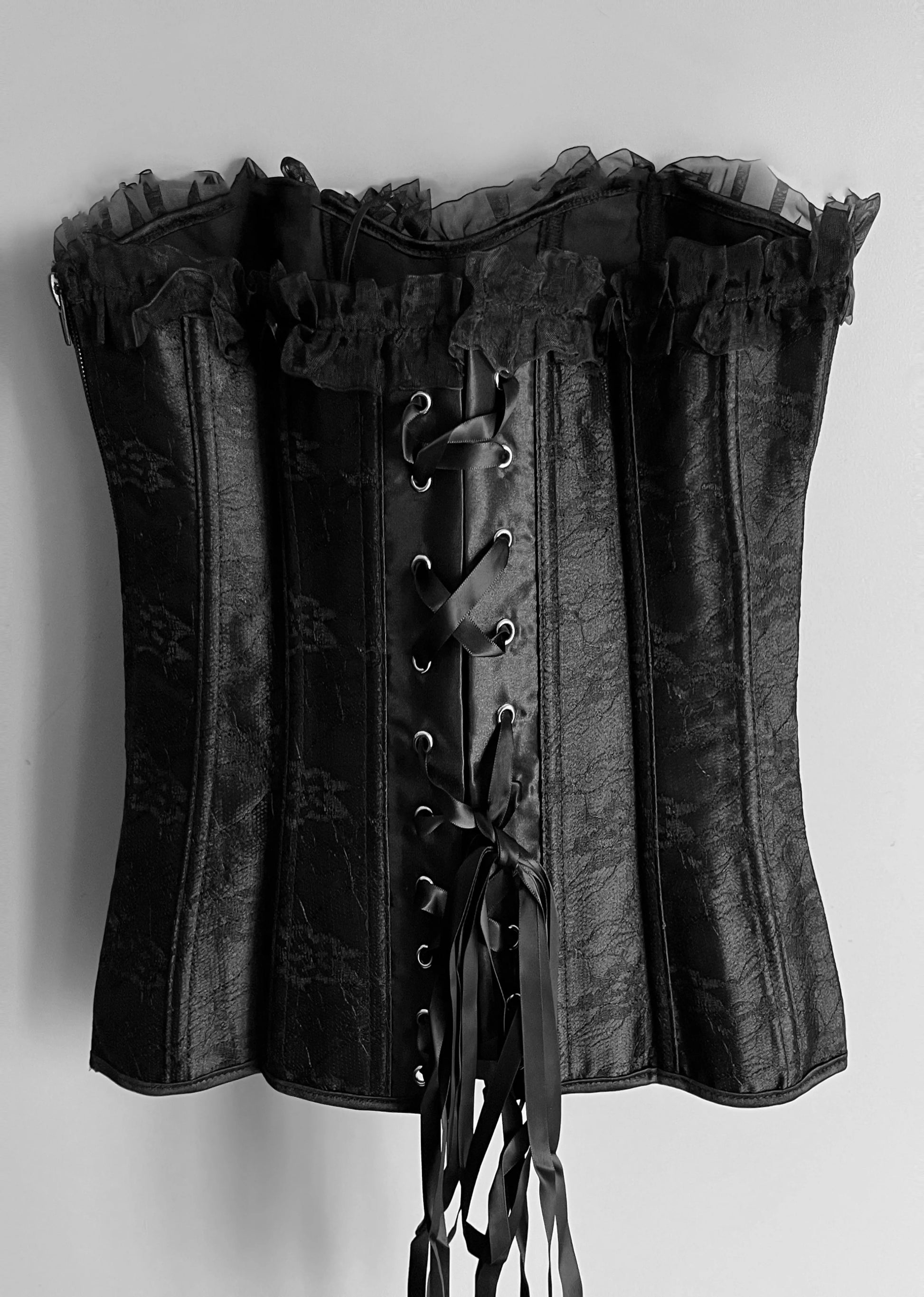 Black Lace Strapless Corset Top - Shoplifts