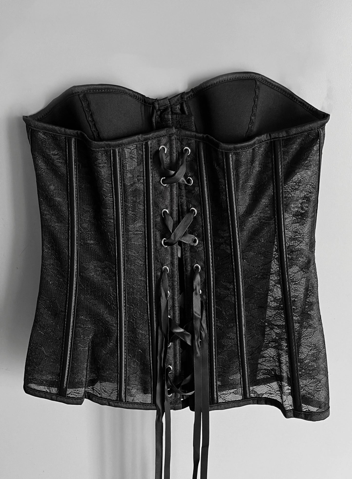 black lace strapless corset top - shoplifts